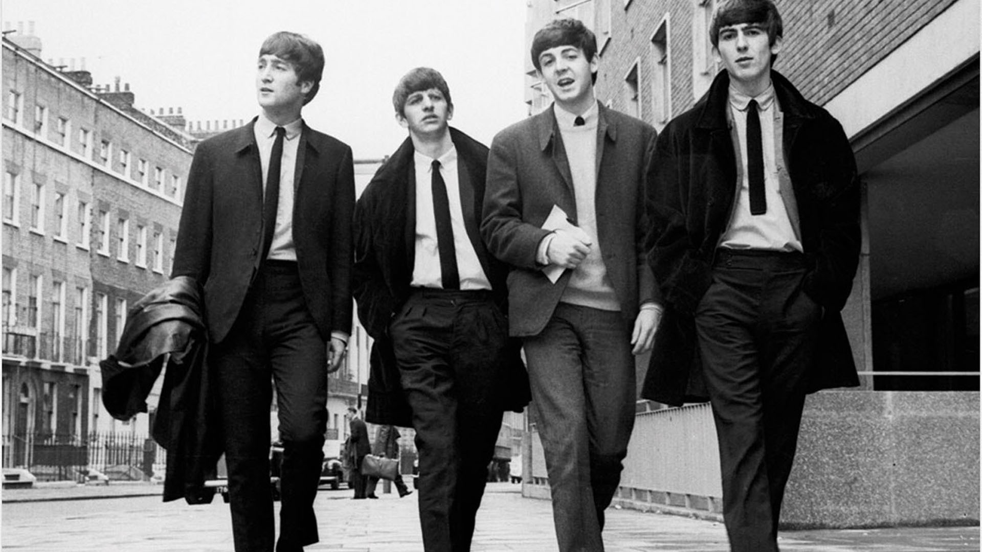 The Beatles, Strada, Londra, Bianco e nero, 1920x1080, immagine di sfondo