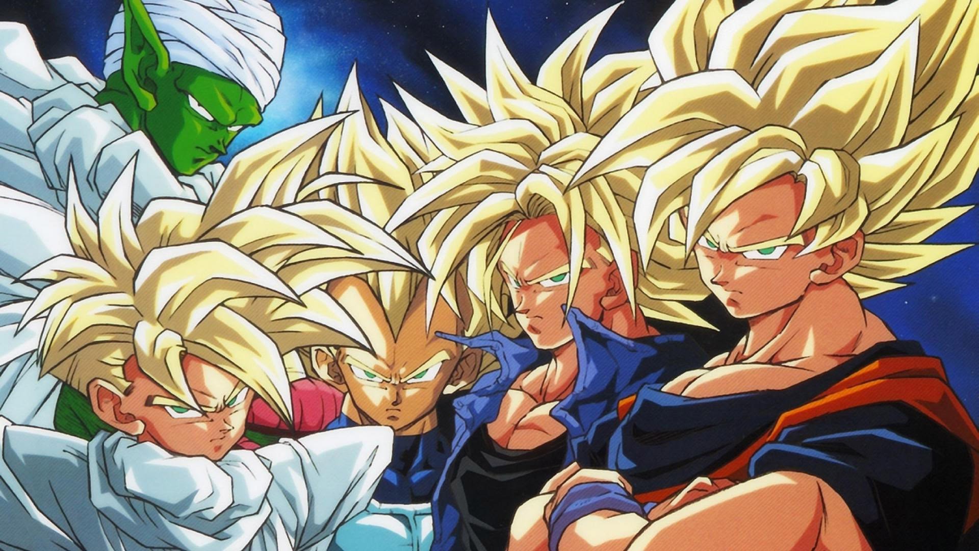 Goku, Gohan, Vegeta, Trunks, Piccolo, Dragon Ball Z, Super Saiyan, sfondo Full HD per portatile