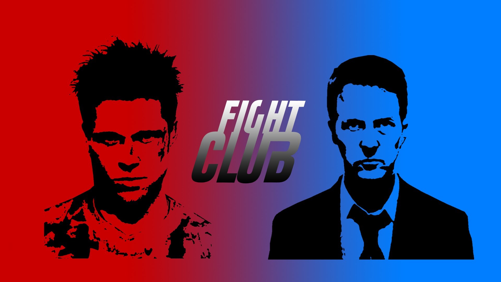 Tyler Durden, Il narratore, Fight Club, Rosso e blu, Full HD, sfondo per PC e portatile