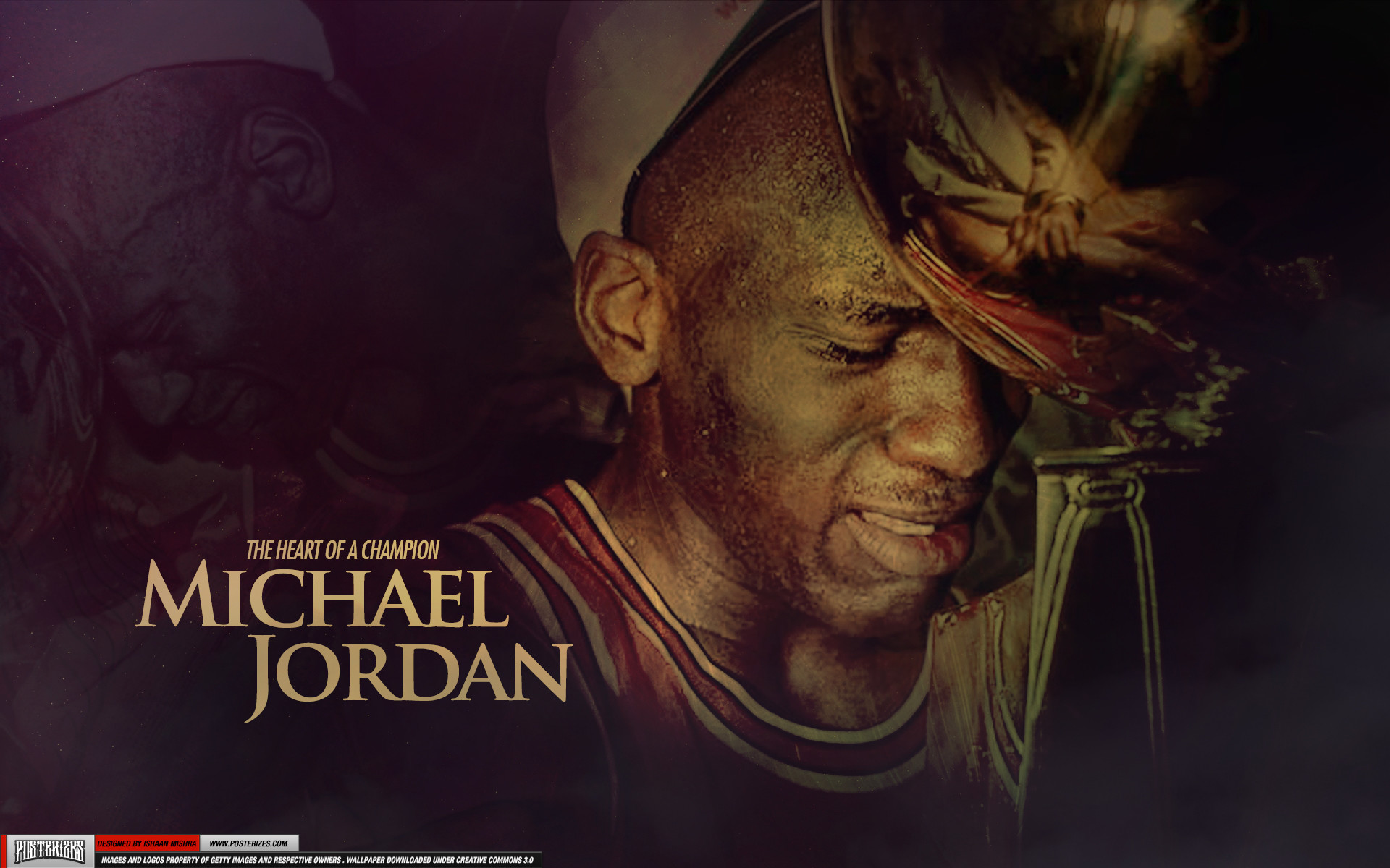 Michael Jordan, The Heart of a Champion, Ritratto, Seppia, 1920x1200, sfondo MacBook Pro