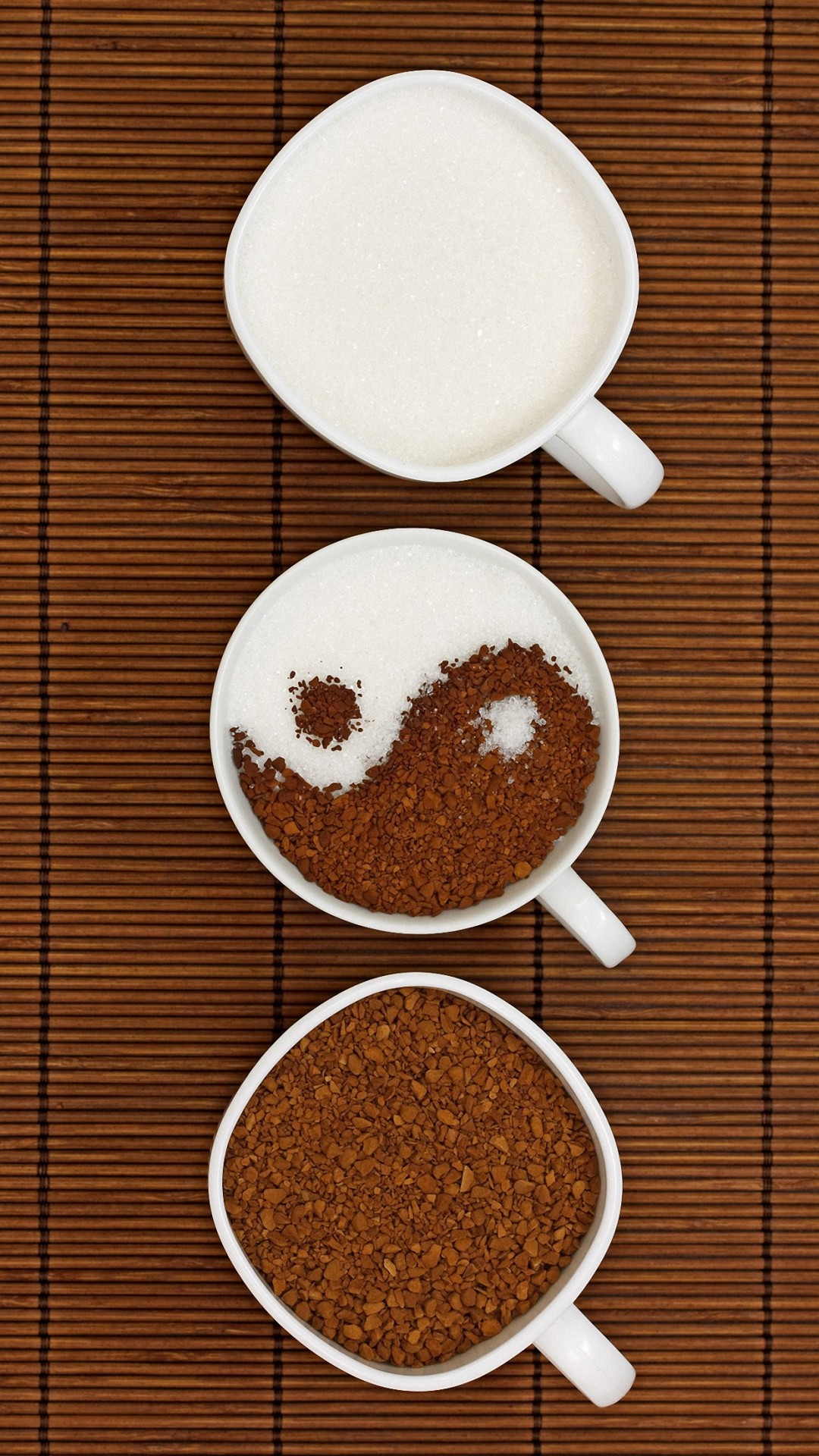 Yin e yang, Caffè, Latte, Tazze, Full HD, sfondo per iPhone e Android
