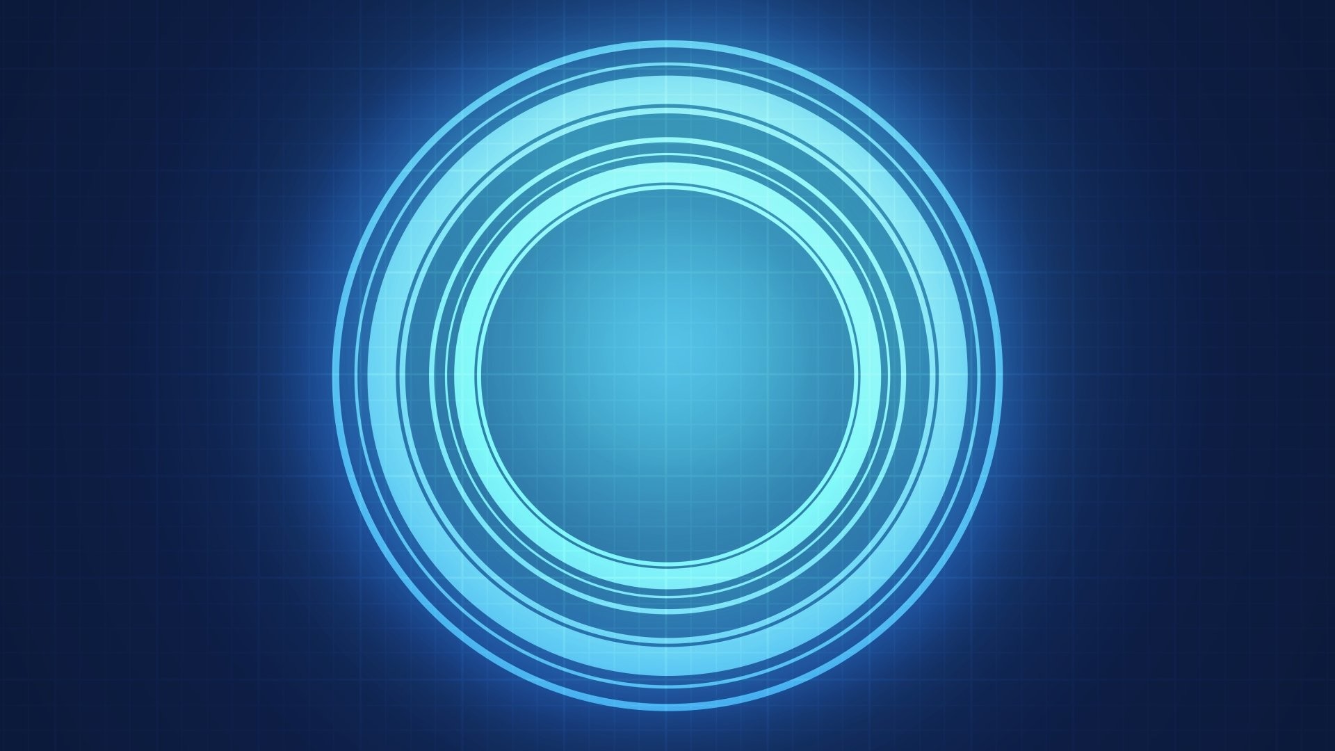 Cerchi luminosi, Blu, Neon, Minimalista, Full HD, sfondo Windows 11