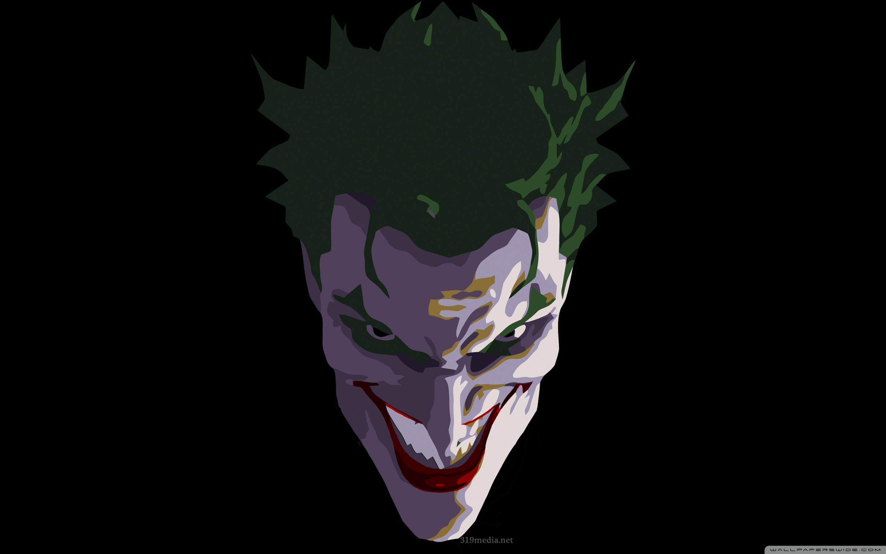 Joker, Illustrazione, Minimalismo, Sfondo nero, 2K, wallpaper per PC