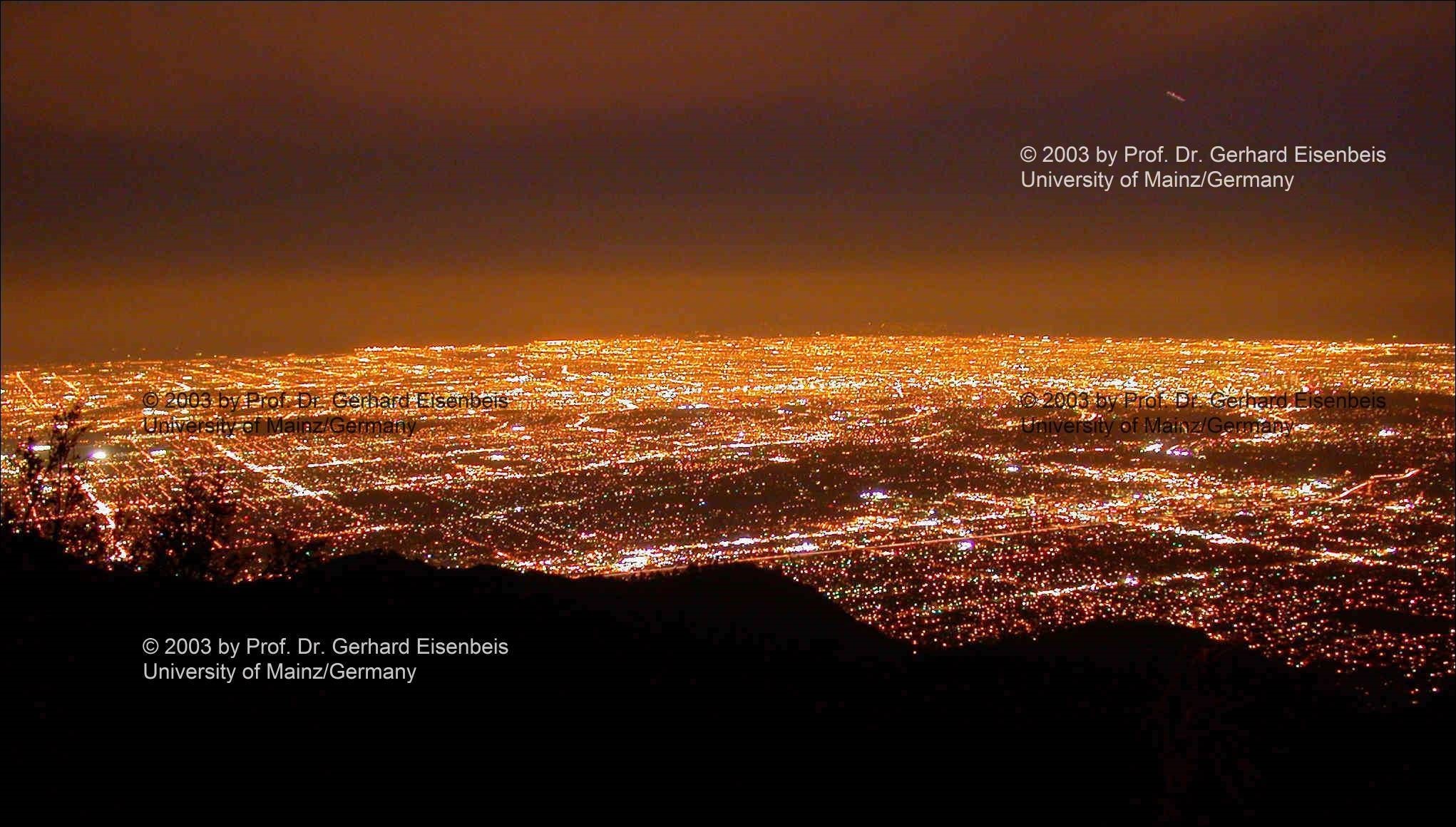 Los Angeles, Notte, Luci della città, Vista aerea, Full HD, sfondo per PC e portatile