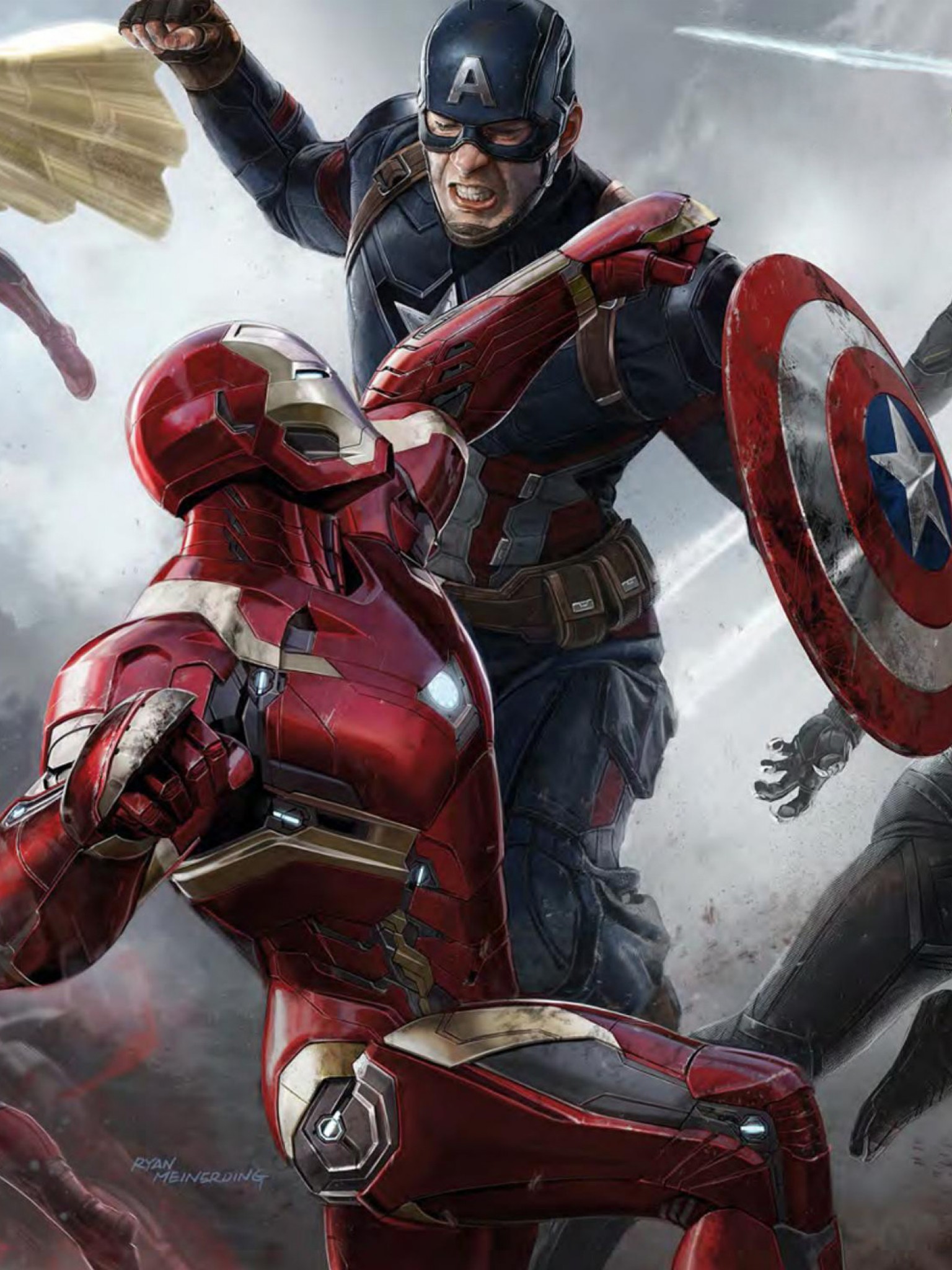 Iron Man, Captain America, Captain America: Civil War, Combattimento, wallpaper per iPad