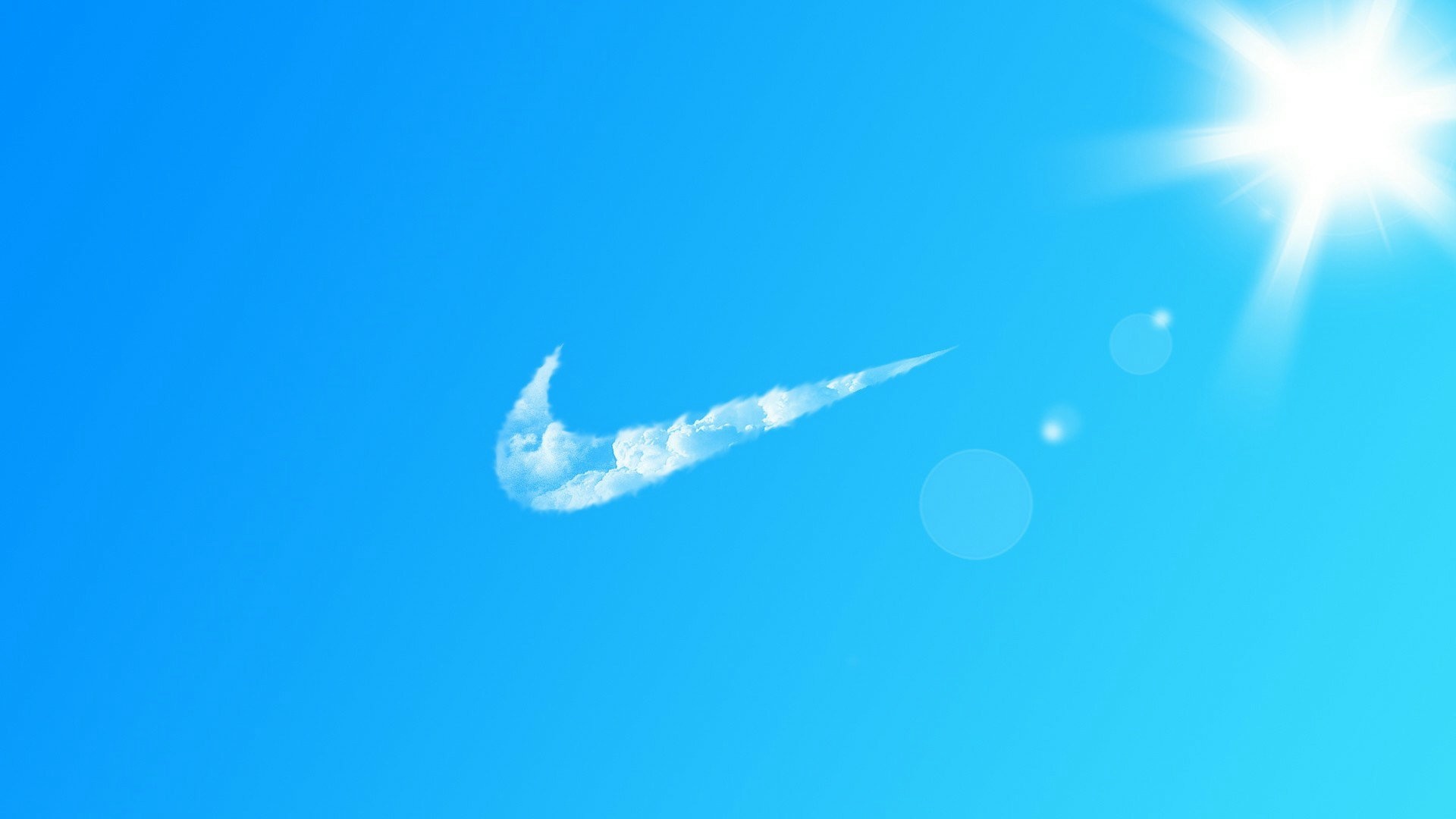Nike, Swoosh, Nuvola, Cielo azzurro, 1920x1080, sfondo per PC
