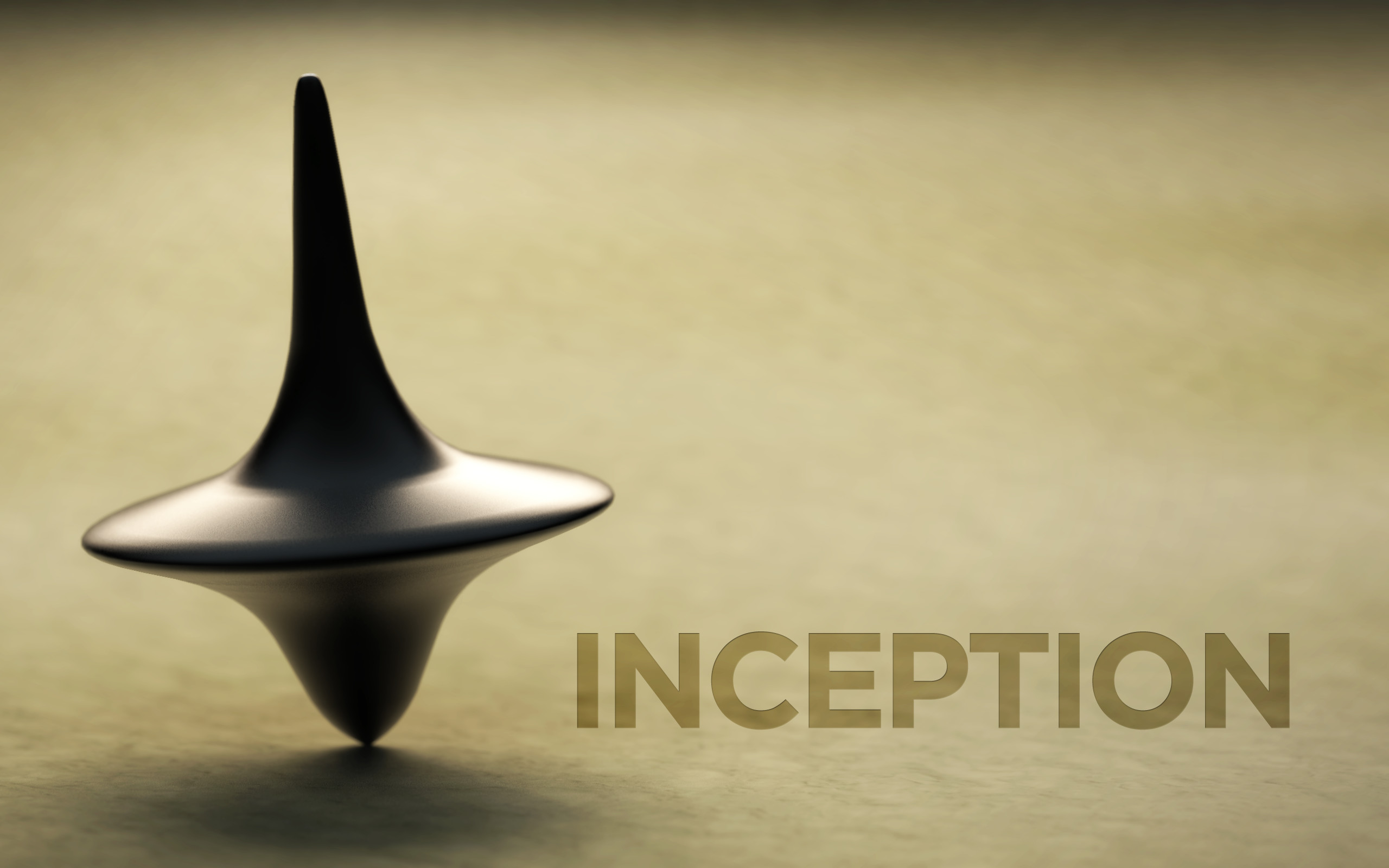 Inception, Trottola, Totem, Minimalismo, Sfondo beige, 2K, wallpaper per portatile