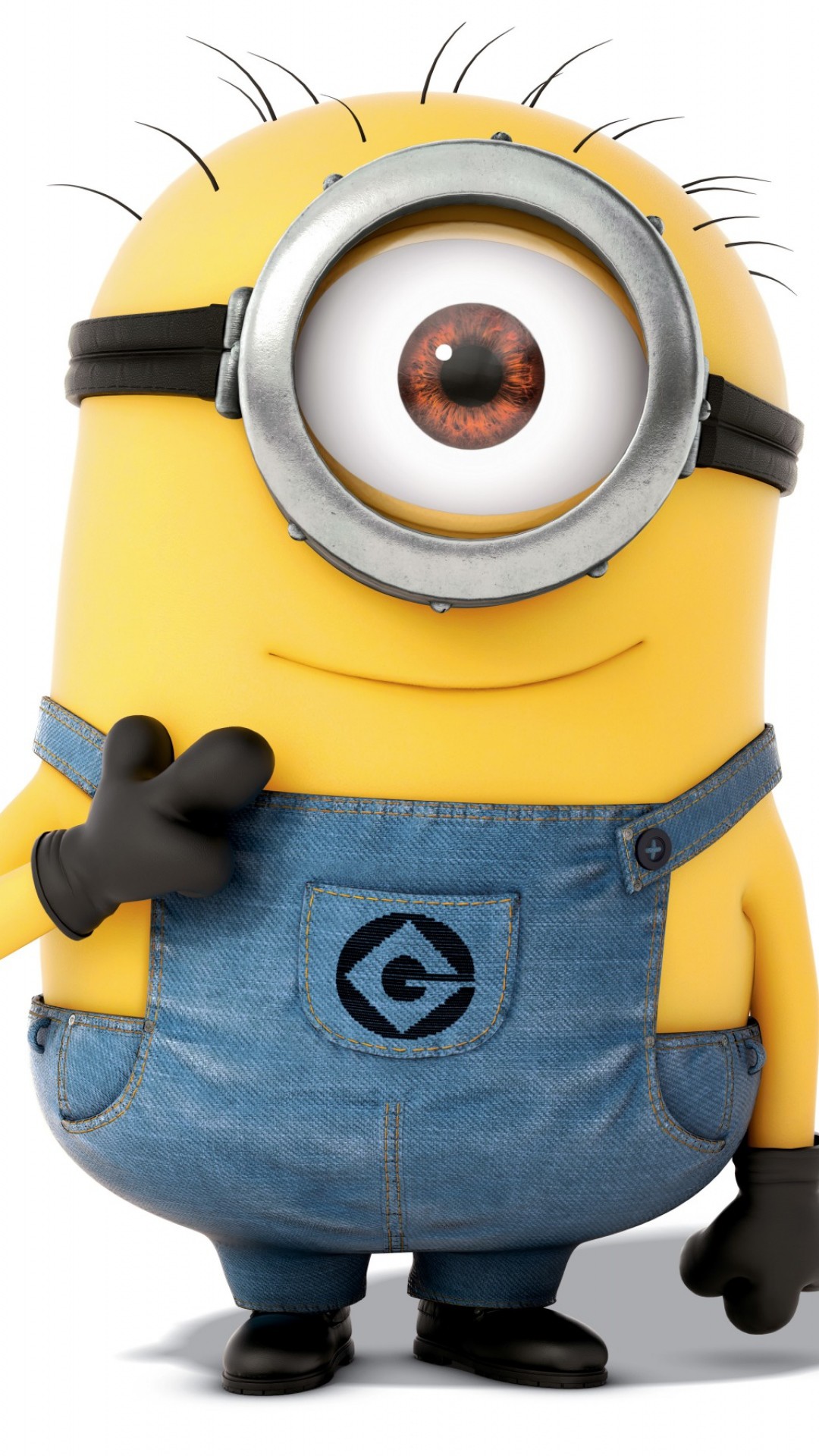 Stuart, Minions, Monocolo, Sfondo bianco, 1080x1920, schermata di blocco iPhone
