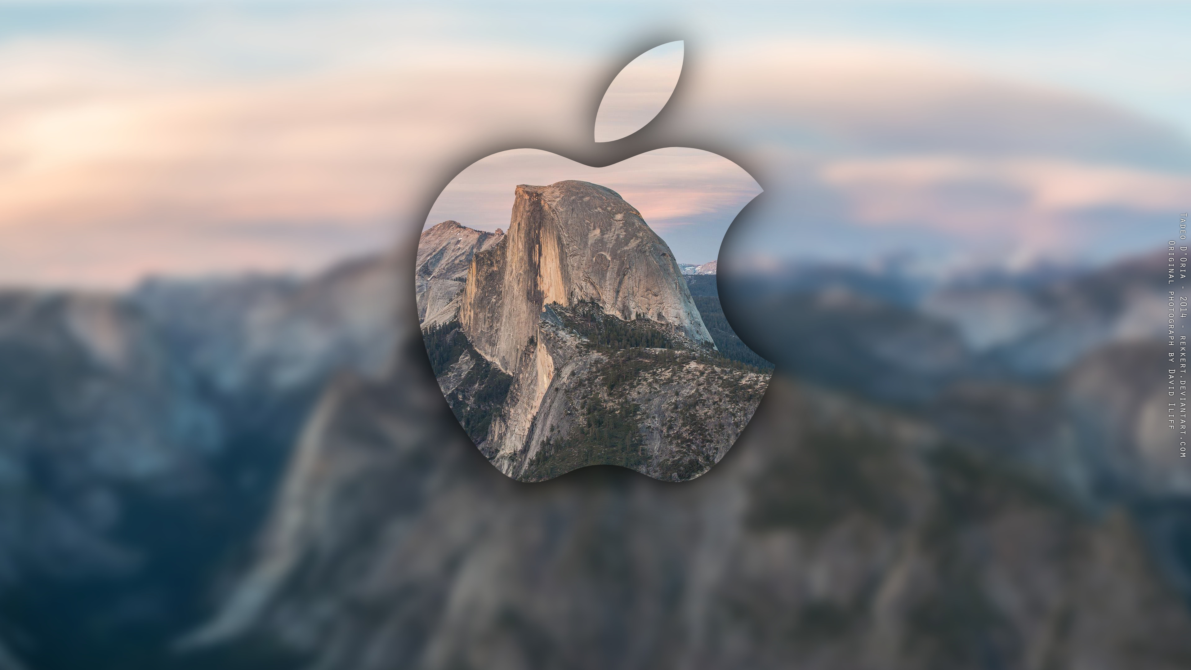 Logo Apple, Half Dome, Yosemite, OS X Yosemite, 4K, sfondo Mac