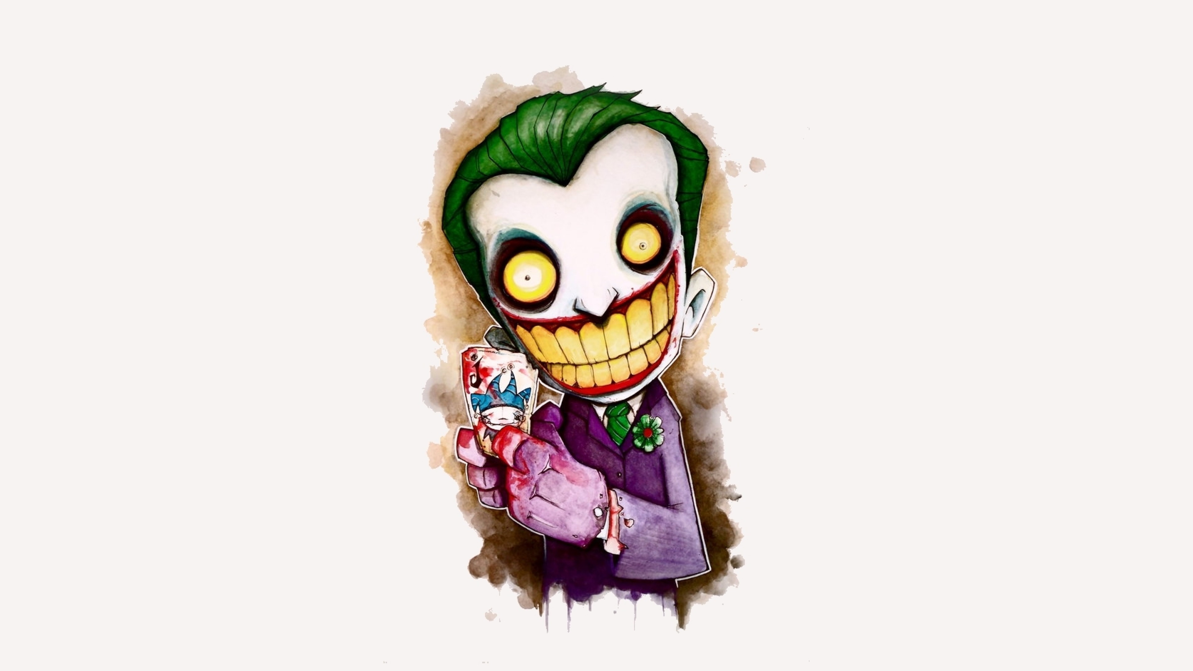 Joker, Chibi, Fan art, Illustrazione, 4K, sfondo per PC e portatile
