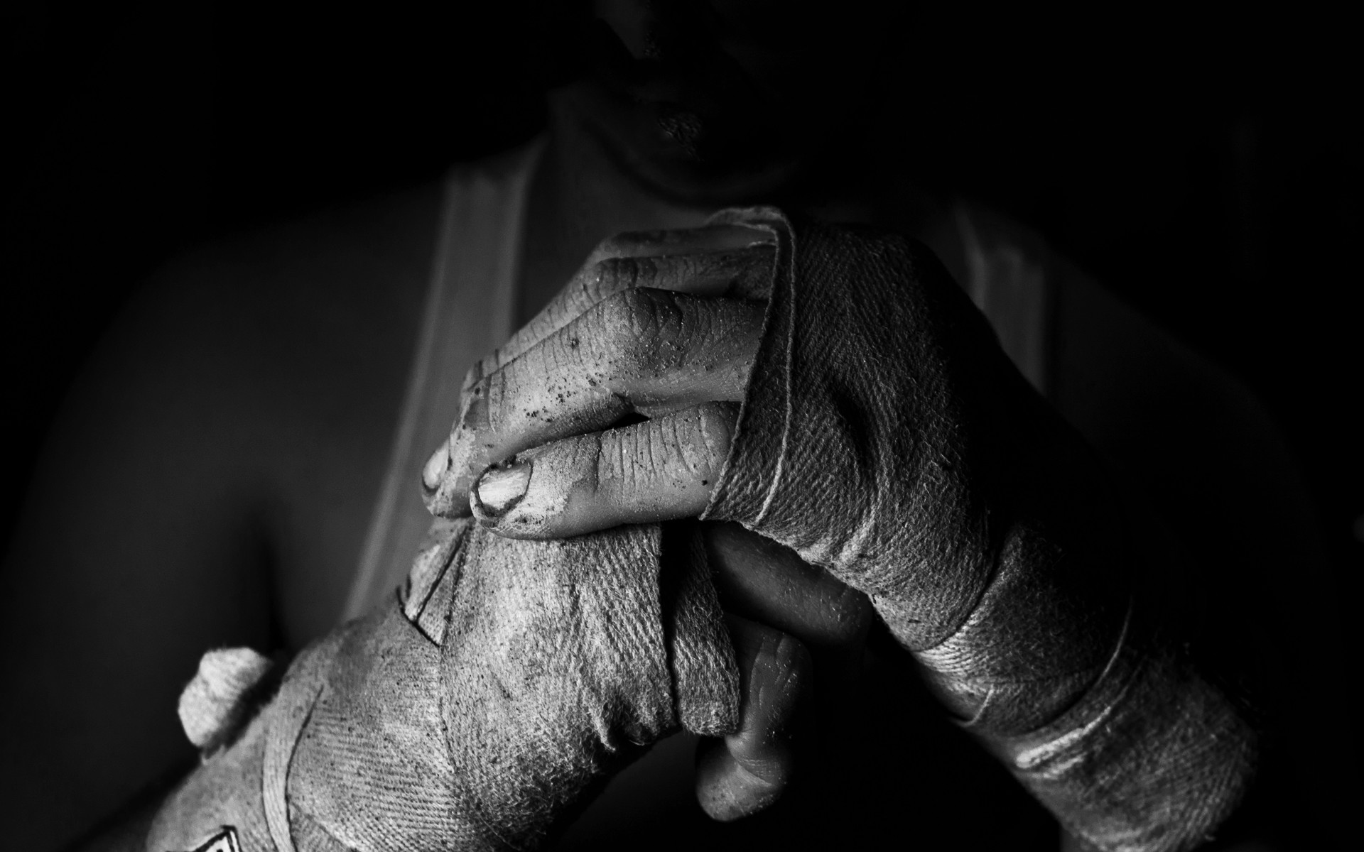 Bende da pugilato, Mani, Bianco e nero, Full HD, wallpaper per computer