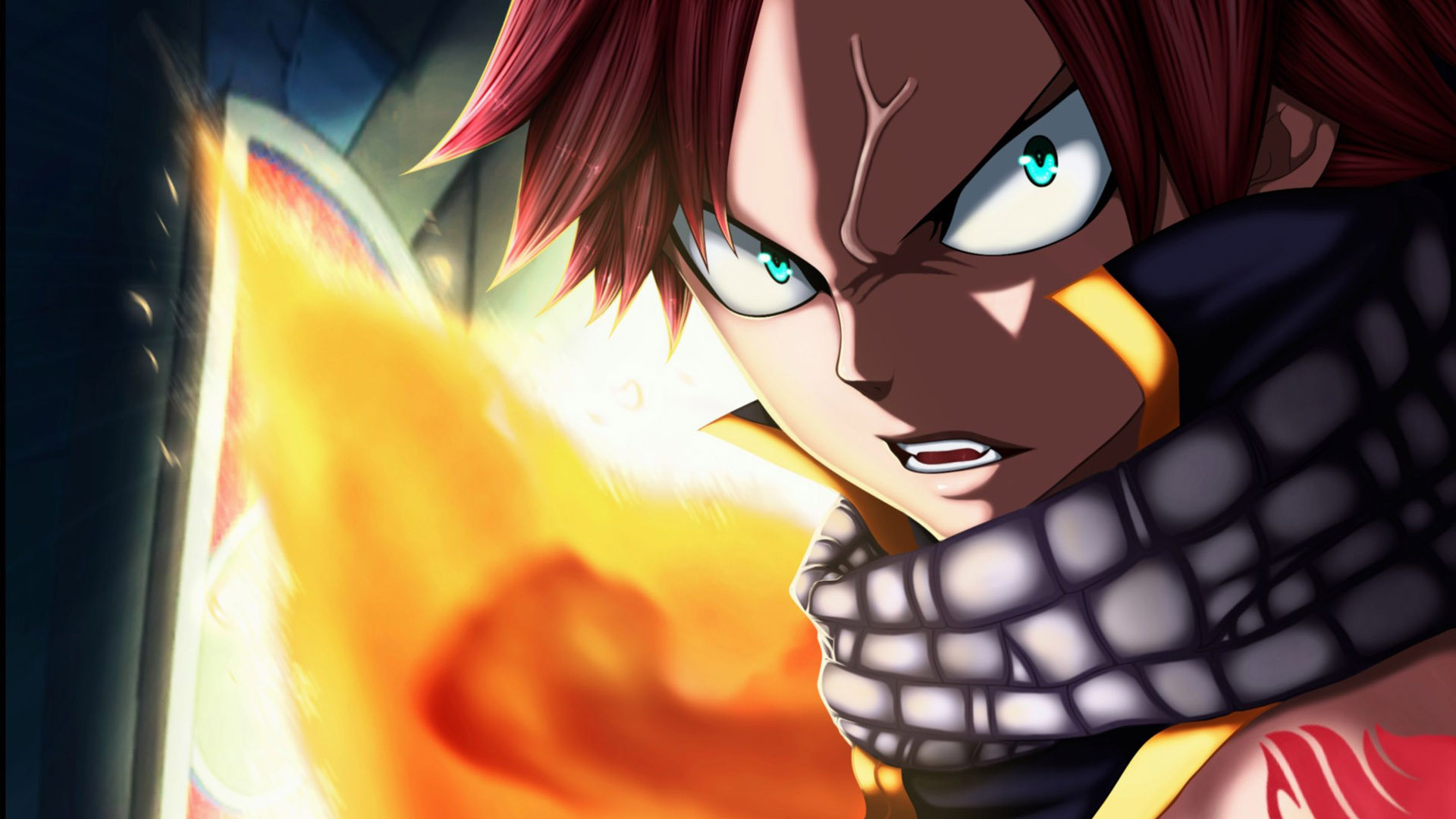 Natsu Dragneel, Fairy Tail, Fuoco, Primo piano, Full HD, wallpaper per computer