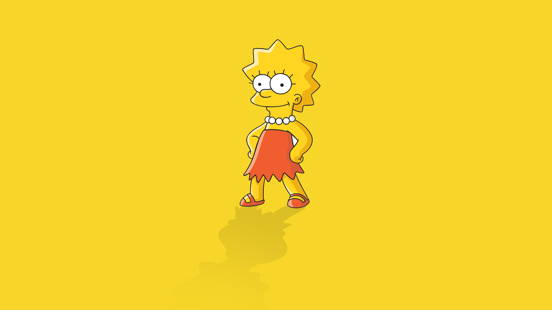 Lisa Simpson, I Simpson, Sfondo giallo, 1920x1080, wallpaper desktop