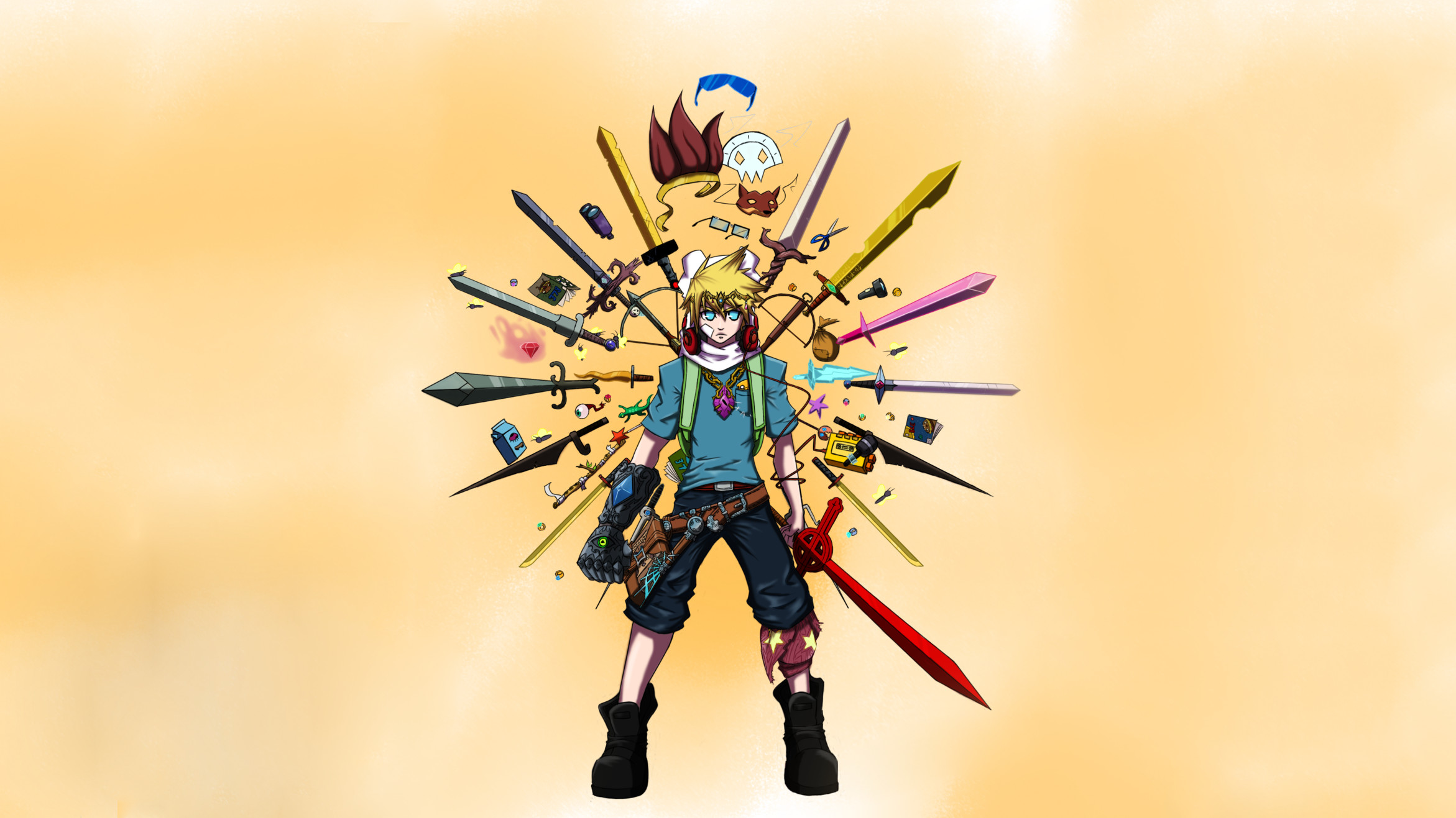 Finn, Adventure Time, Spade, Fan art, 16:9 Full HD, sfondo widescreen
