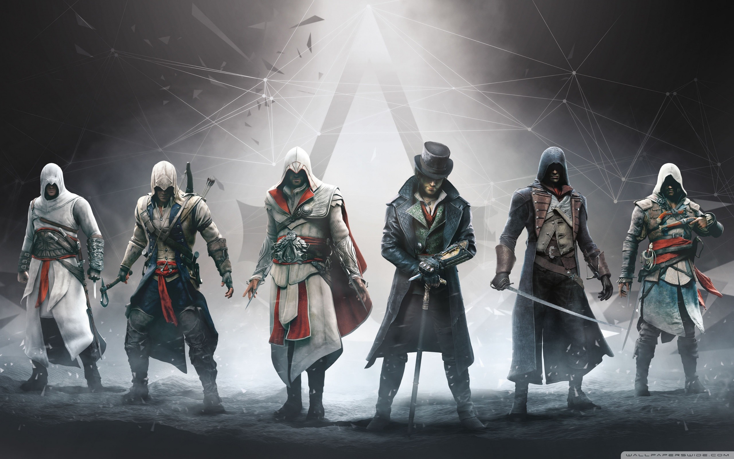Assassin's Creed, Altaïr, Ezio Auditore, Arno Dorian, Jacob Frye, Connor, Edward Kenway, sfondo 1600p