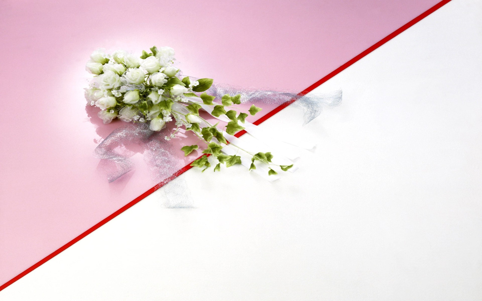 Bouquet da sposa, Fiori bianchi, Rosa, Minimalismo, 16:10 Full HD, wallpaper widescreen