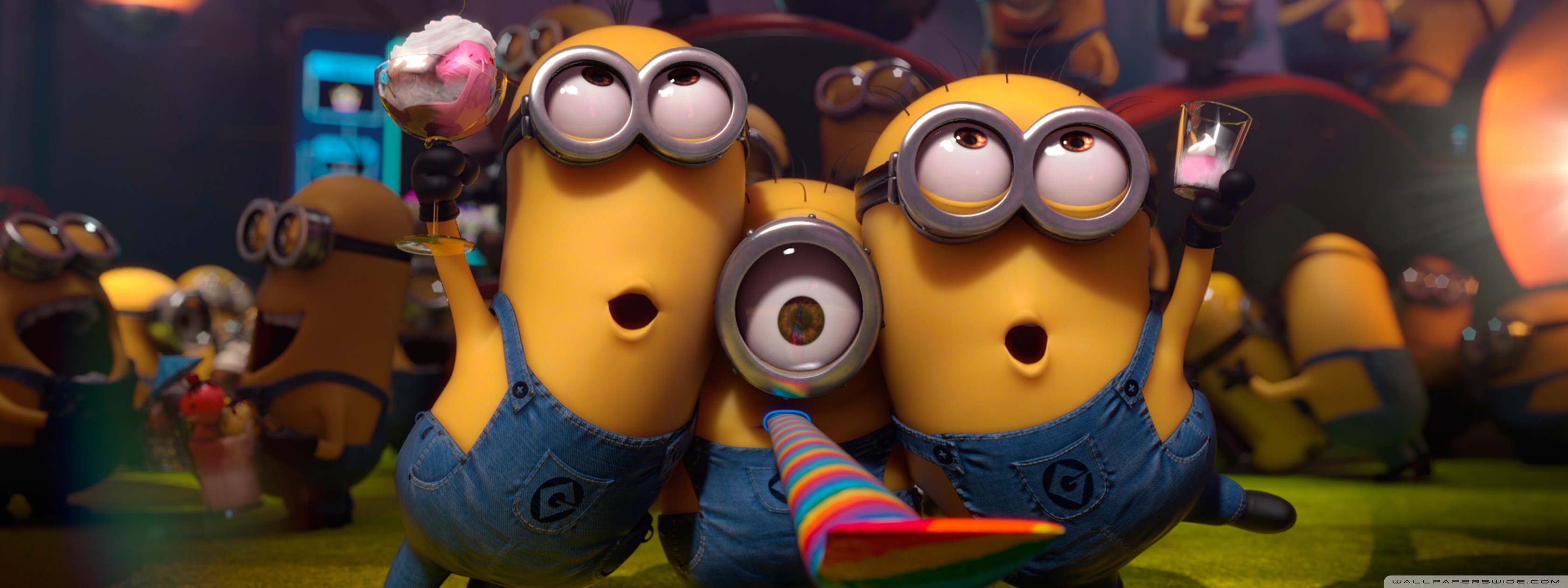 Minion, Cattivissimo me, Illumination, Festa, 2K, wallpaper per portatile