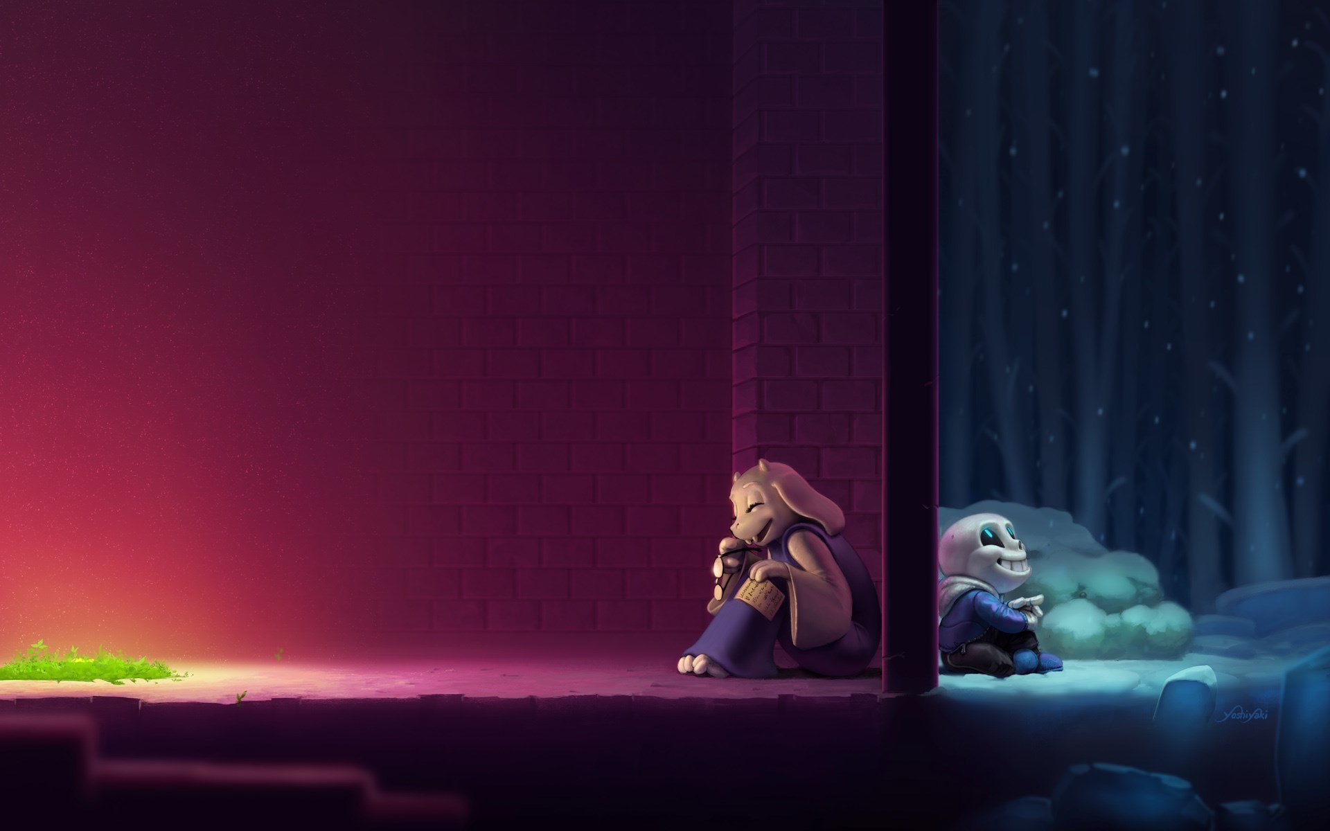 Asgore, Sans, Undertale, Fan art, 1920x1200, sfondo per PC