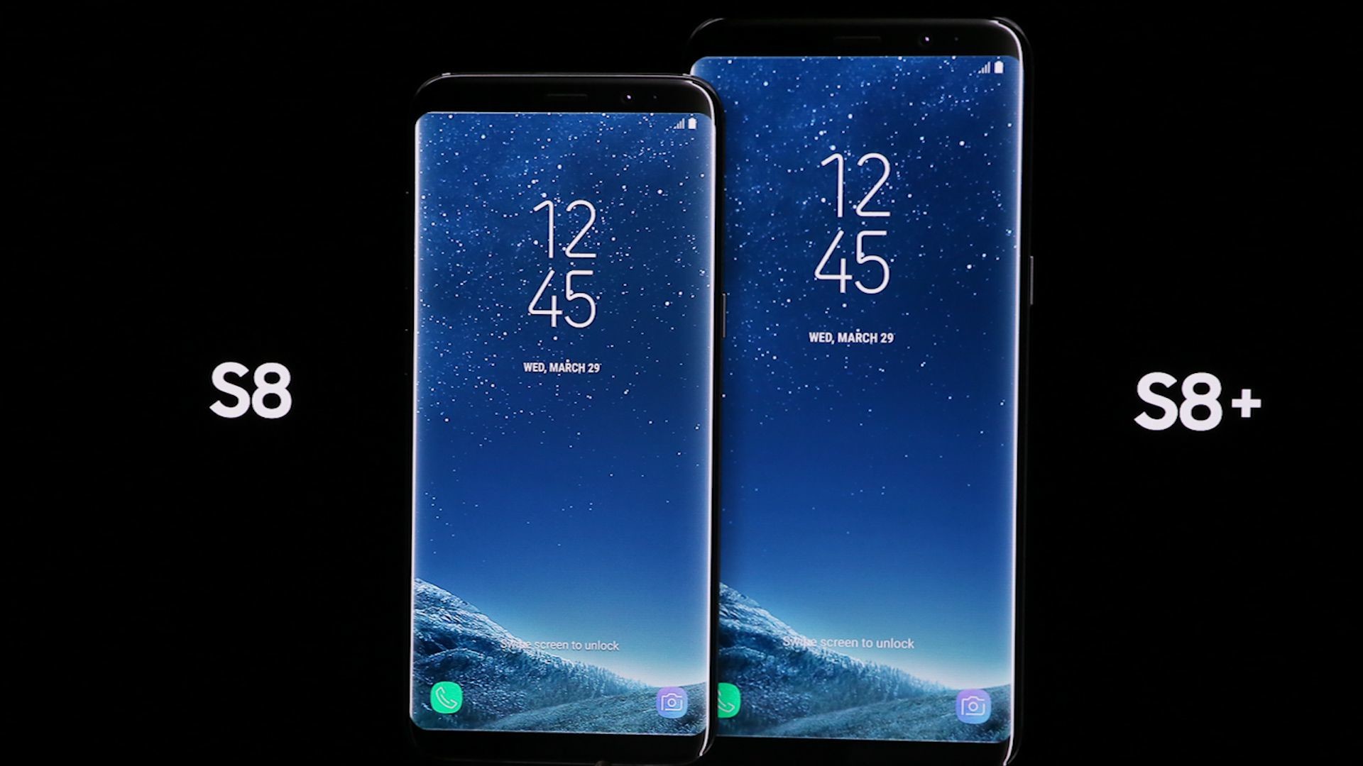 Samsung Galaxy S8, Samsung Galaxy S8+, Smartphone, Sfondo nero, Full HD, wallpaper per portatile