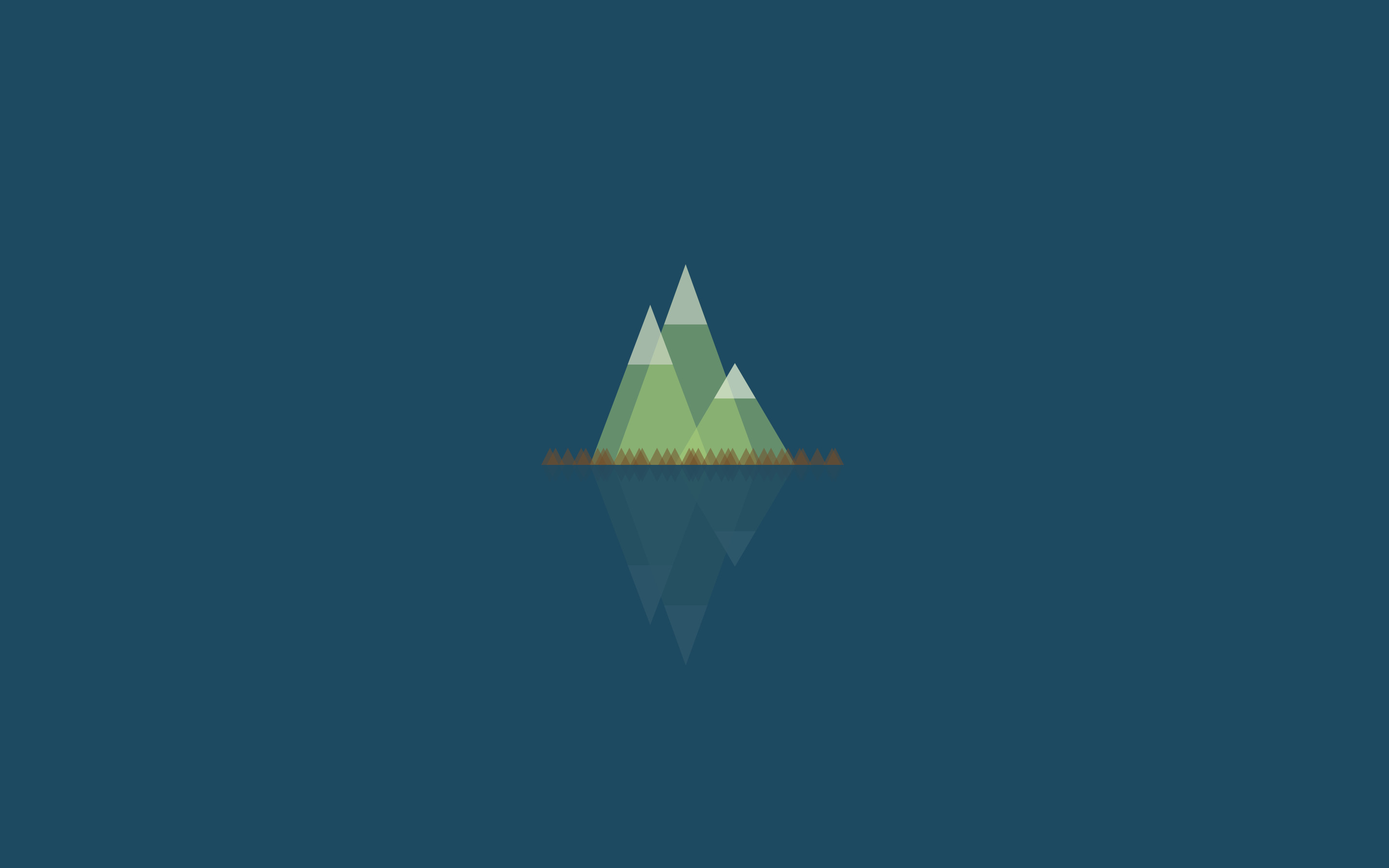 Montagne, Riflesso, Flat design, Blu, 2K, sfondo Windows 11