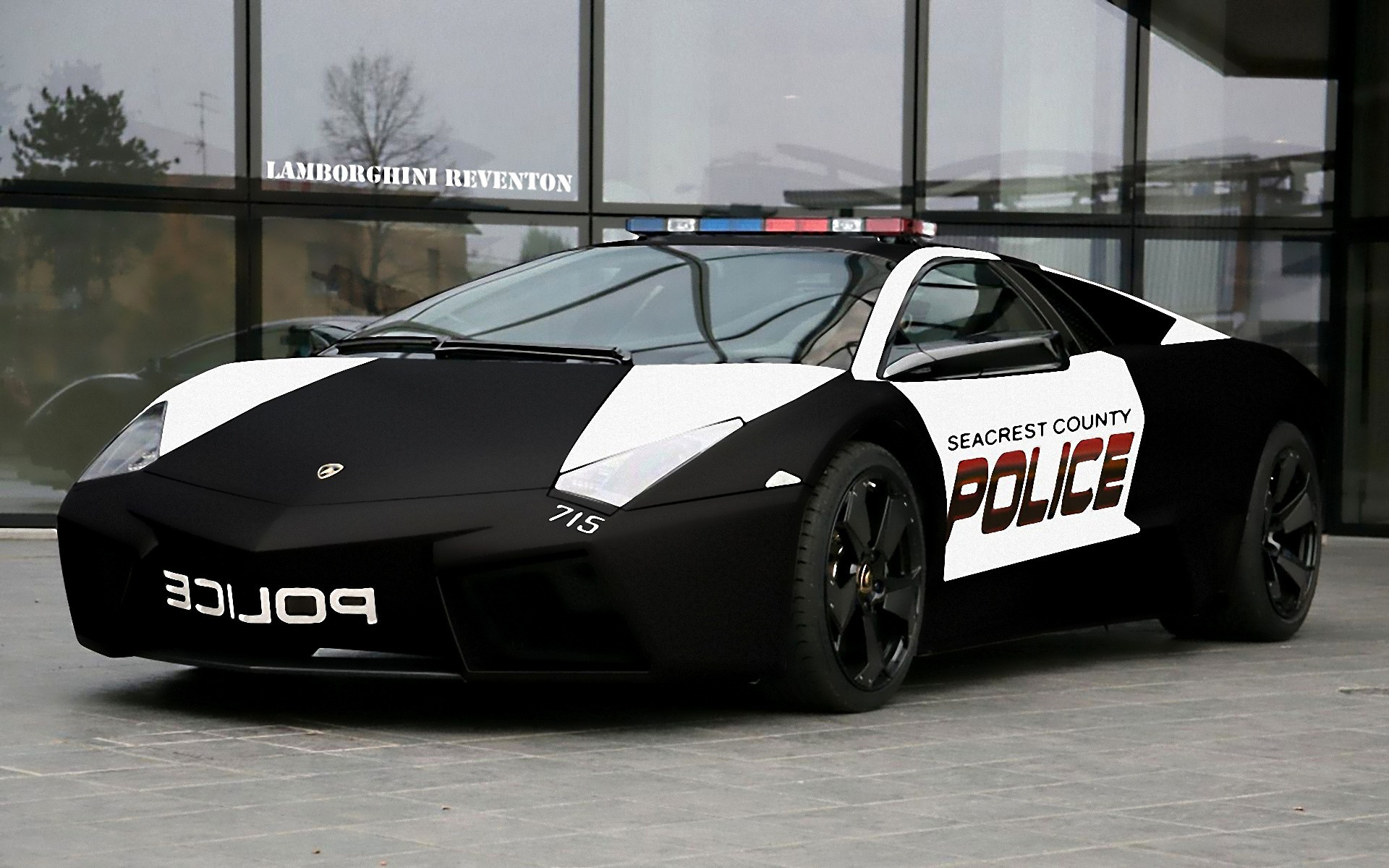 Lamborghini Reventón, Auto della polizia, Need for Speed, Bianco e nero, sfondo MacBook Pro