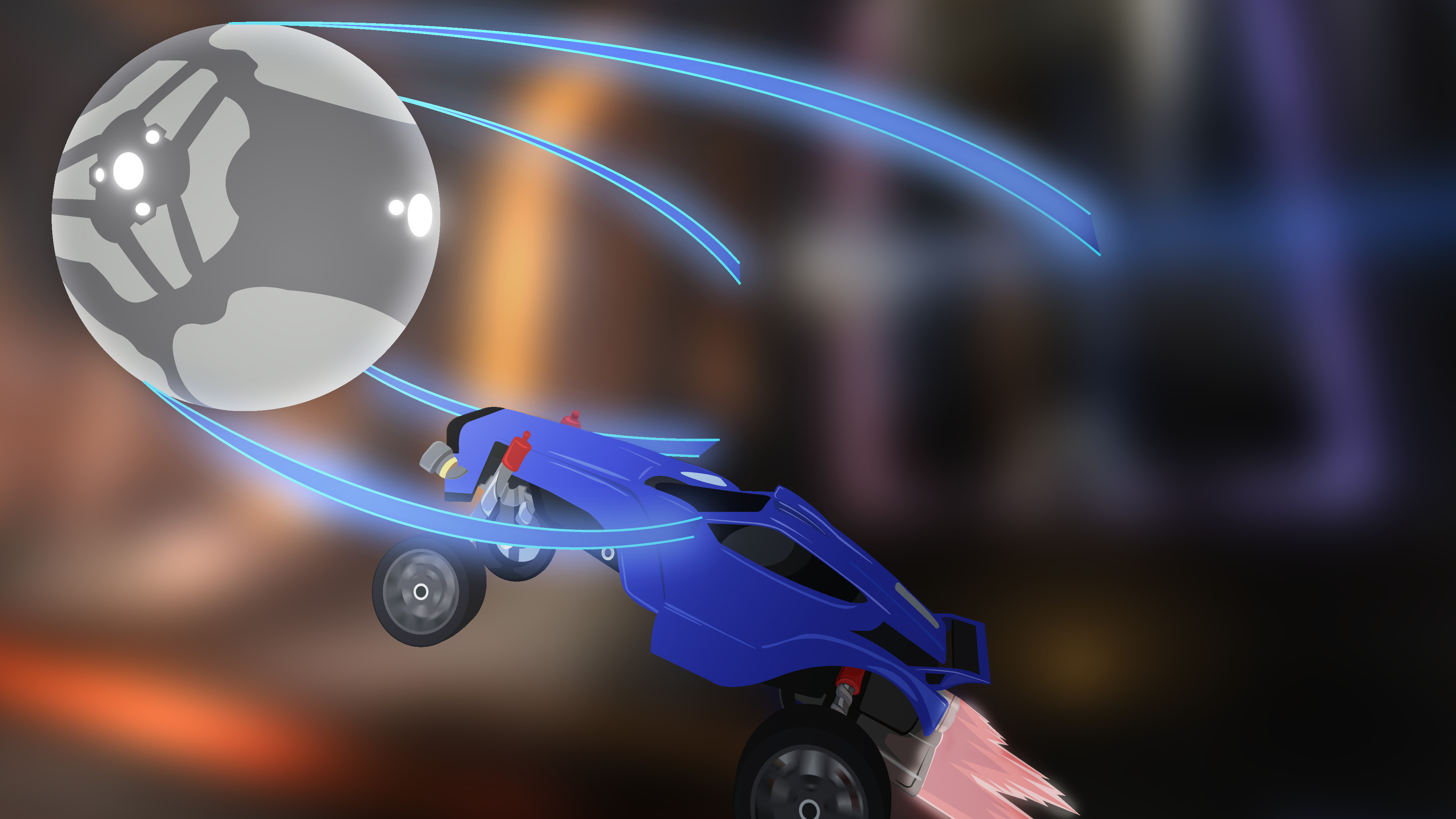 Rocket League, Octane, Pallone, Sfocatura, 3840x2160, sfondo per PC