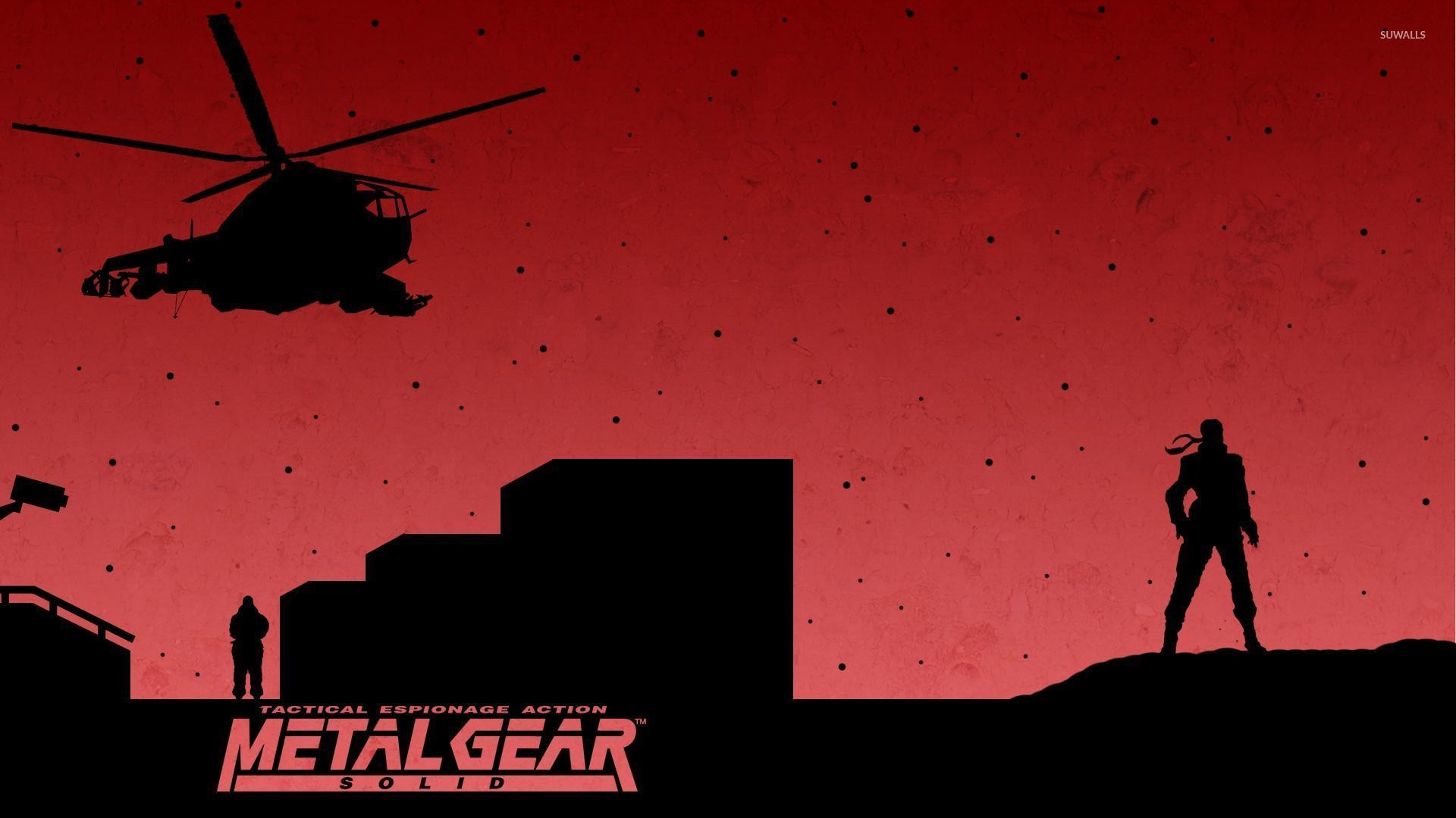 Metal Gear Solid, Elicottero, Silhouette, Rosso, Minimalista, 1920x1080, immagine di sfondo