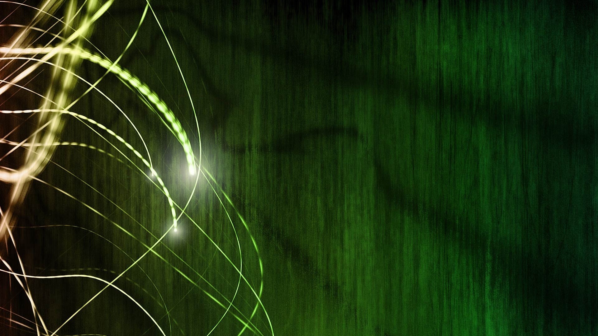 Linee luminose, Verde, Astratto, 16:9 Full HD, sfondo widescreen