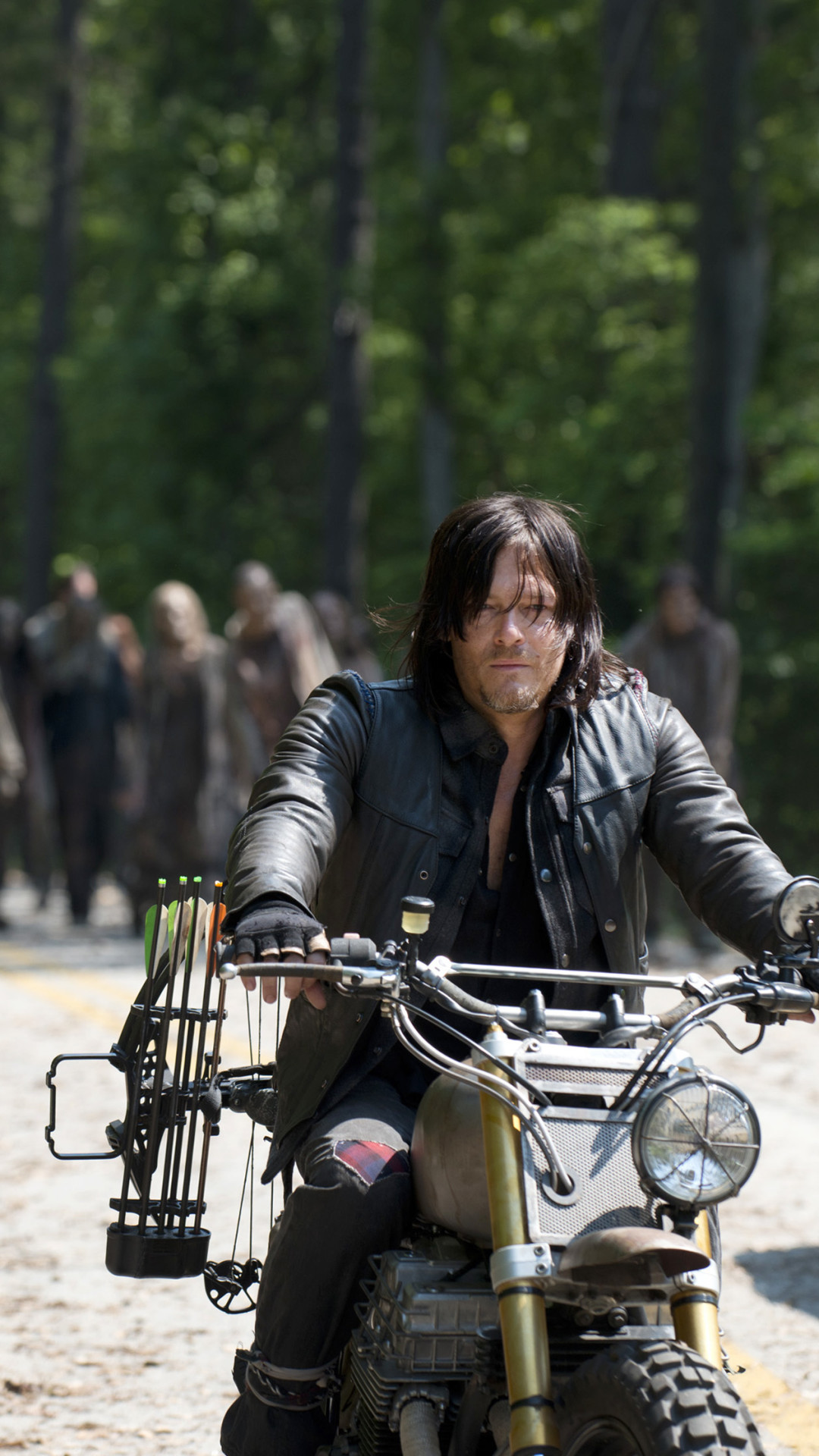 Daryl Dixon, Norman Reedus, The Walking Dead, Moto, Zombie, sfondo per iPhone e Android