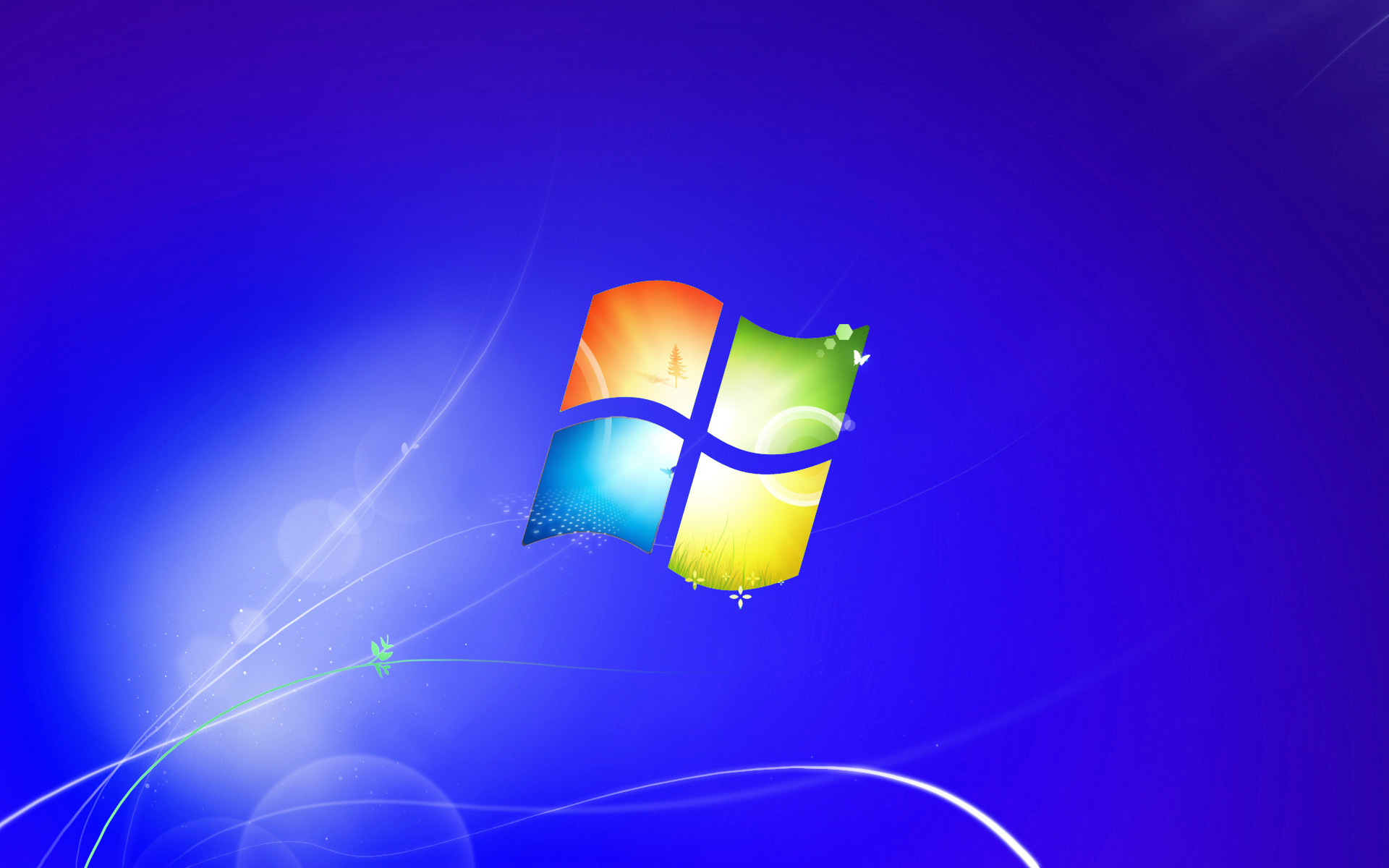 Windows 7, Logo Windows, Blu e viola, Full HD, sfondo per portatile