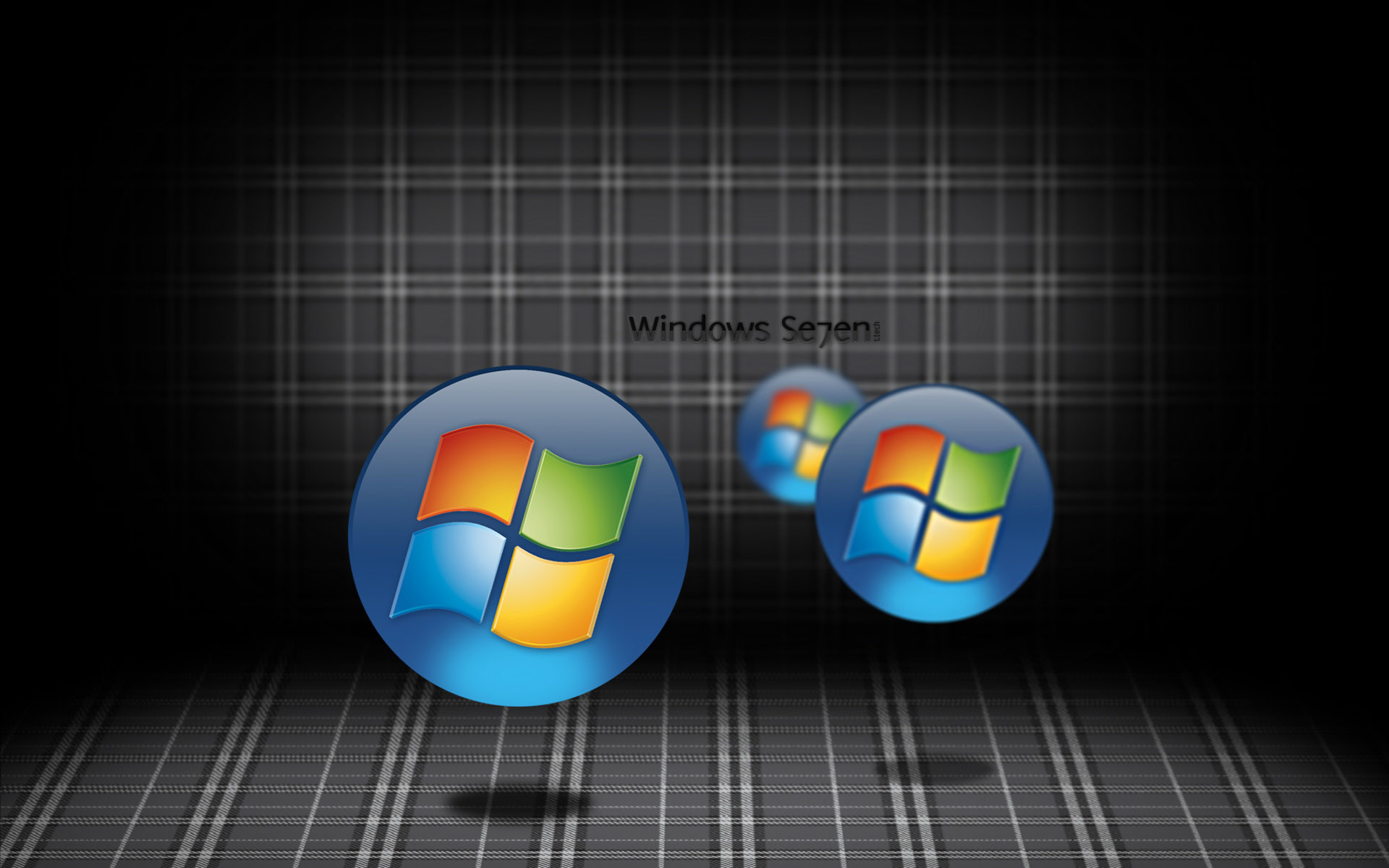 Windows 7, Logo Windows, Tartan, Sfere, 1920x1200, immagine di sfondo