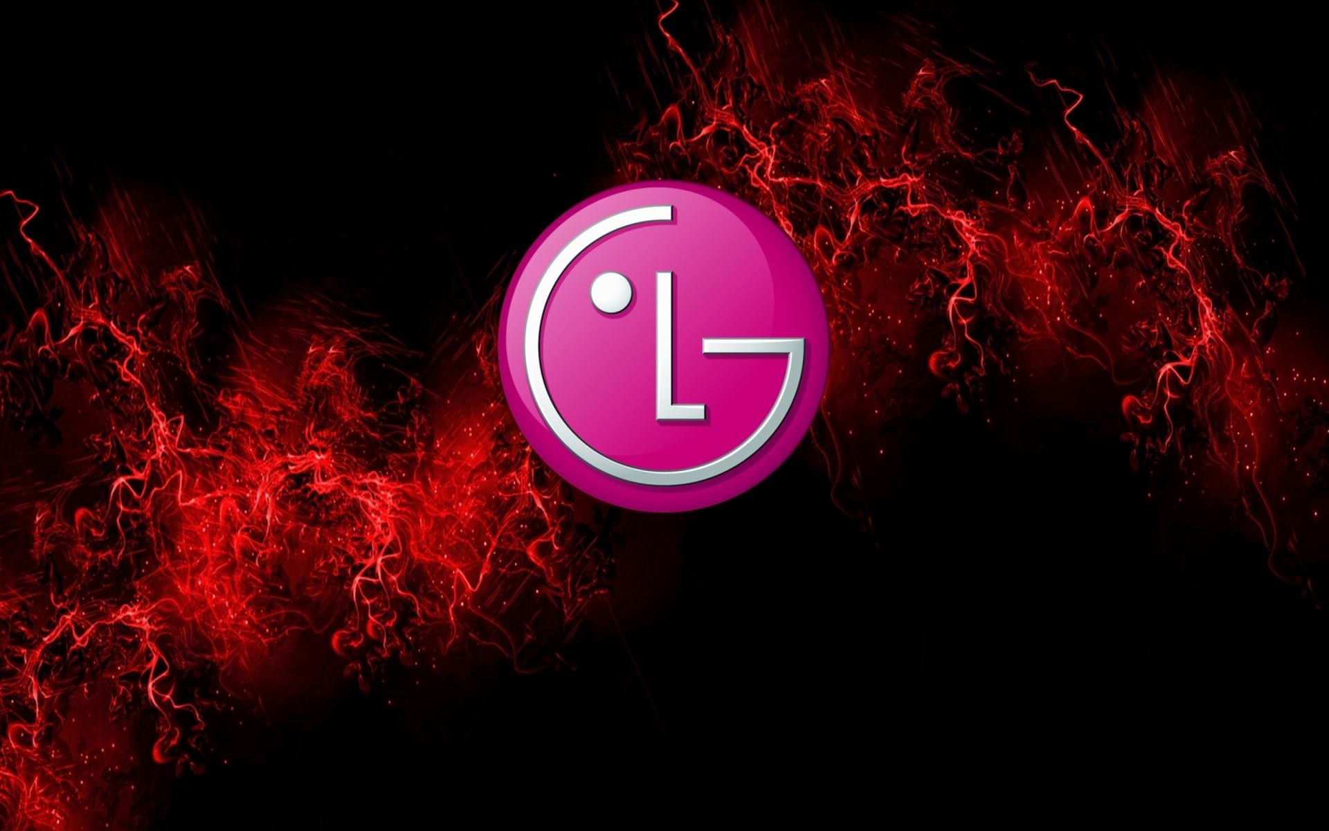 LG, Logo LG, Frattale rosso, Sfondo nero, Full HD, wallpaper per portatile