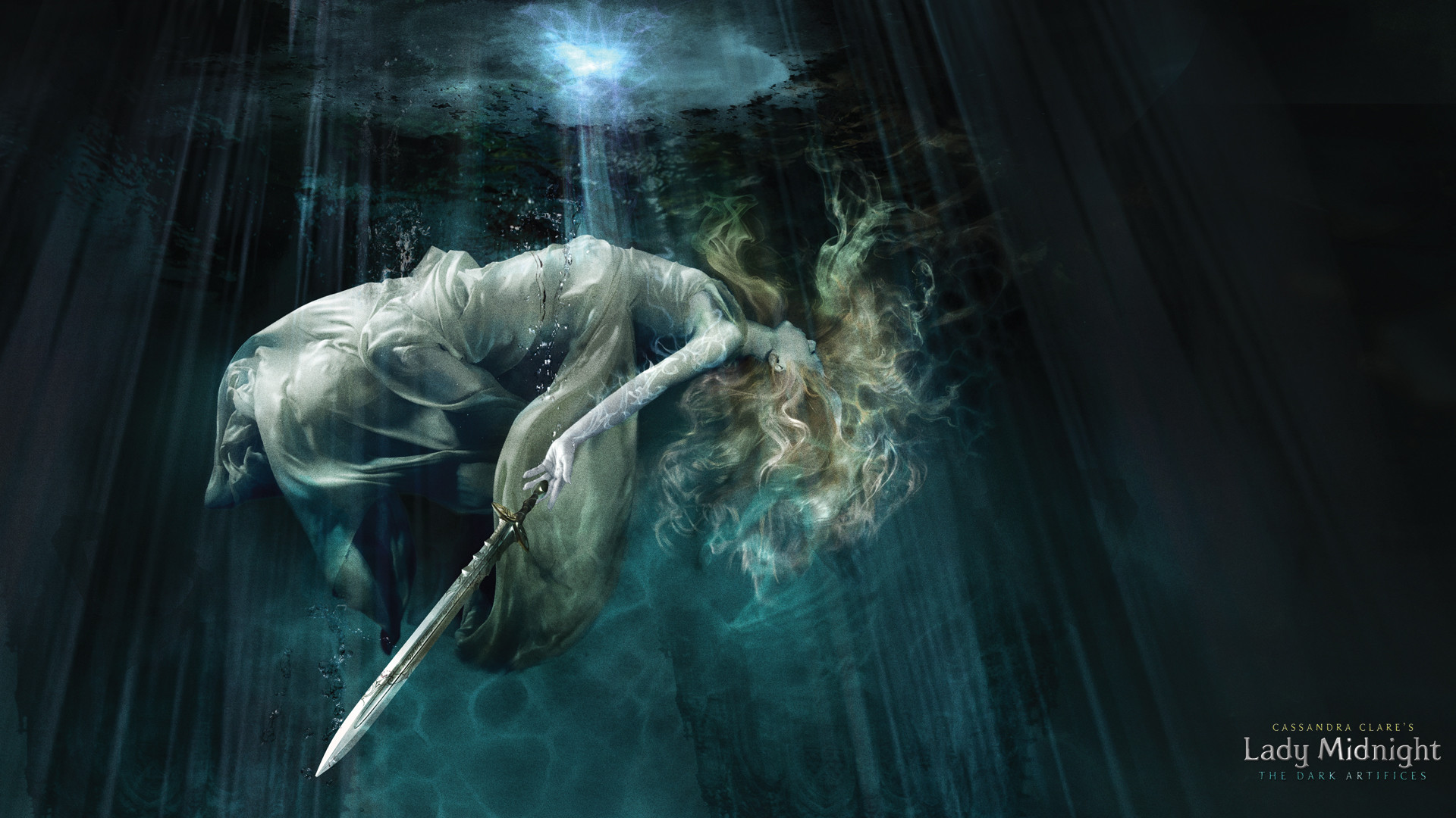 Lady Midnight, The Dark Artifices, Cassandra Clare, Subacqueo, Spada, sfondo desktop 1080p