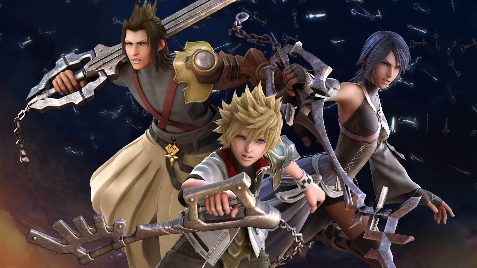 Terra, Ventus, Aqua, Kingdom Hearts Birth by Sleep, Keyblade, Full HD, sfondo Windows 11