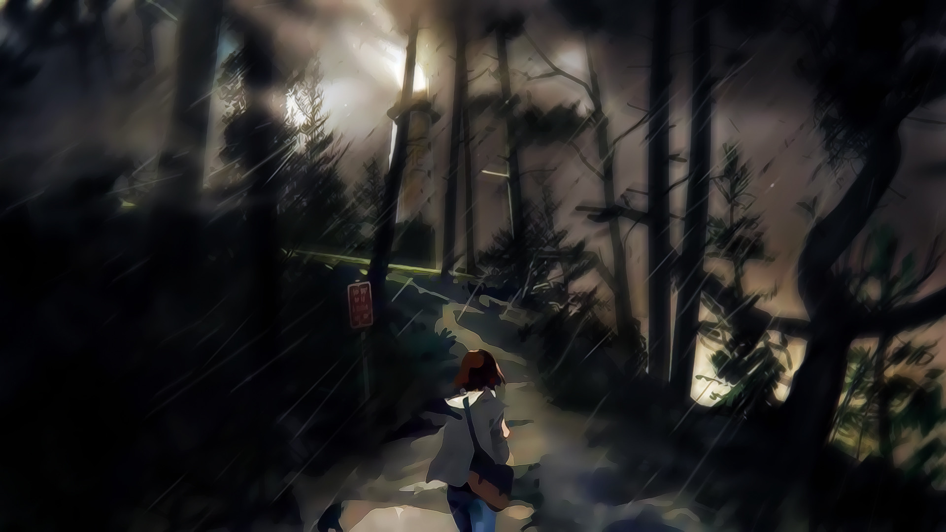 Max Caulfield, Life is Strange, Bosco, Pioggia, Full HD 1080p, sfondo desktop