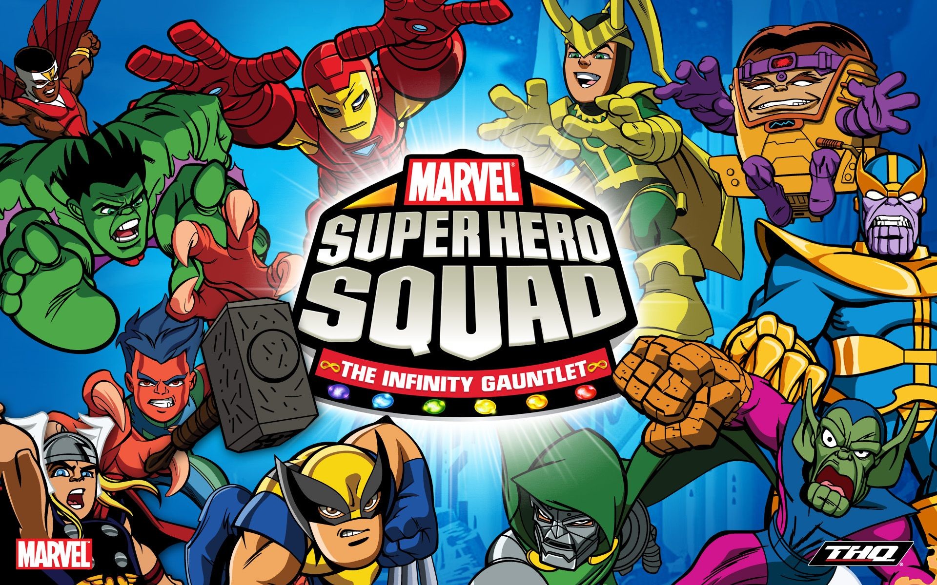 Marvel Super Hero Squad: The Infinity Gauntlet, Marvel, Hulk, Wolverine, Loki, Thor, immagine di sfondo
