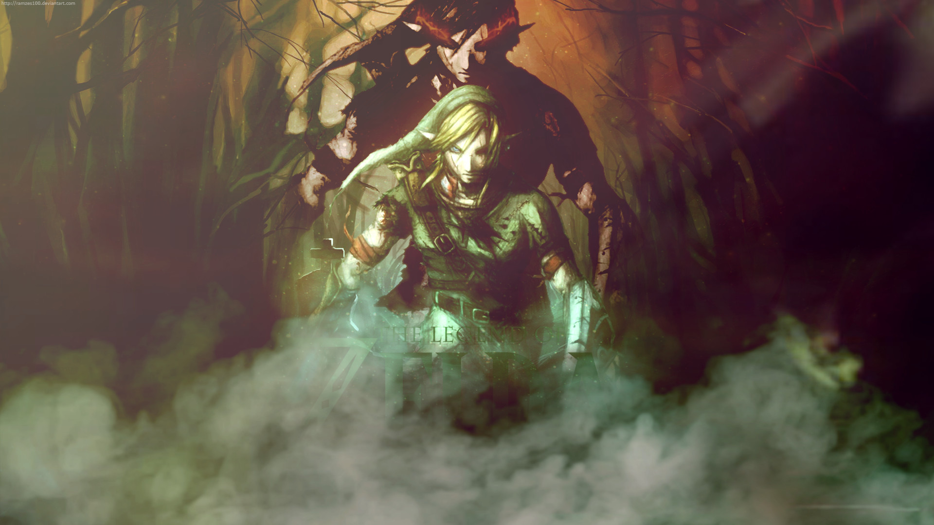 Link, Twilight Princess, Nebbia, Arte digitale, Full HD, sfondo per portatile