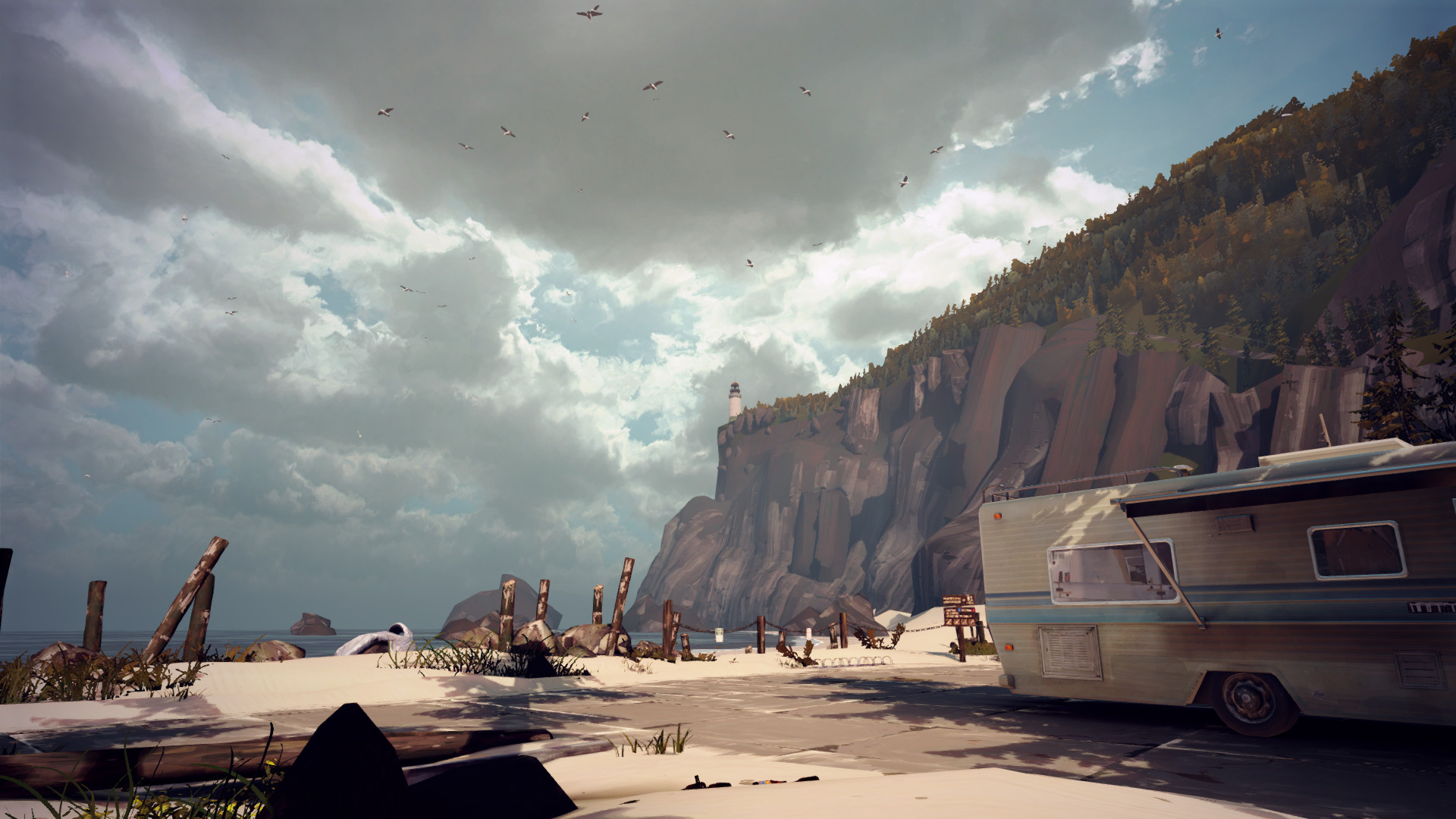 Life is Strange, Spiaggia, Roulotte, Arcadia Bay, Full HD, wallpaper per portatile