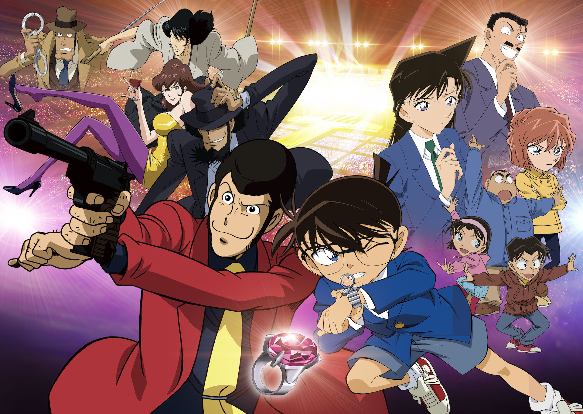 Lupin III vs Detective Conan, Lupin III, Conan Edogawa, Crossover, wallpaper Windows 11