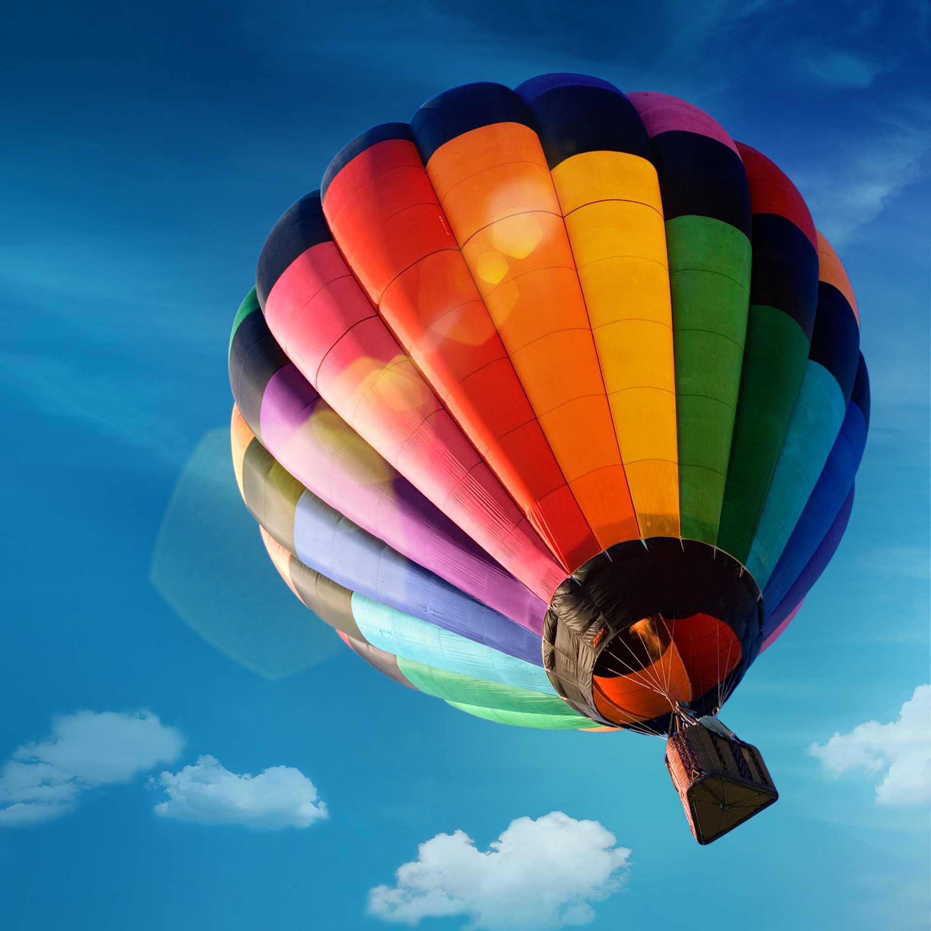 Mongolfiera, Cielo azzurro, Colorato, sfondo Samsung verticale