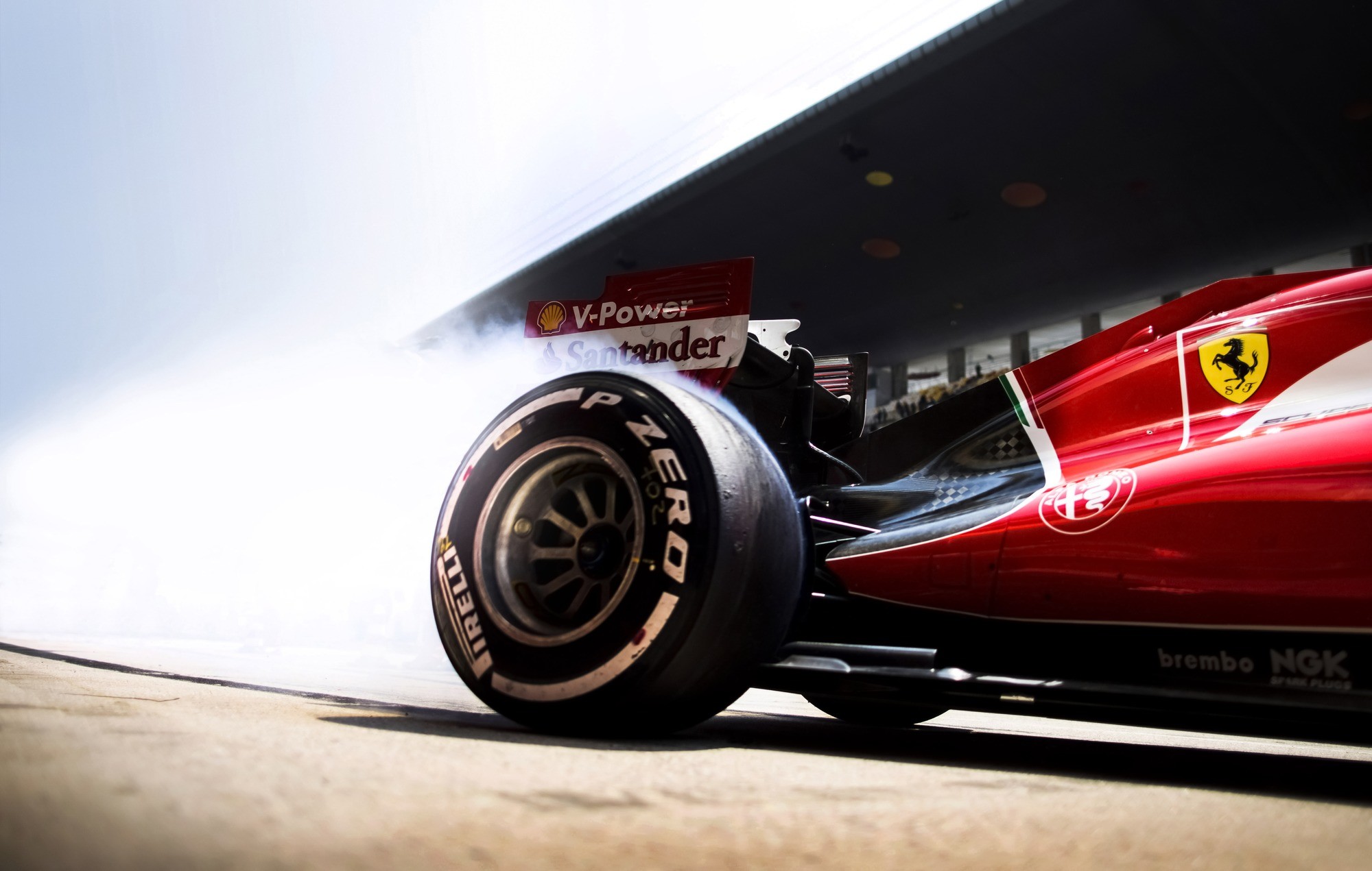 Ferrari, Pirelli, Formula 1, Fumo degli pneumatici, Rosso, Full HD, sfondo per PC