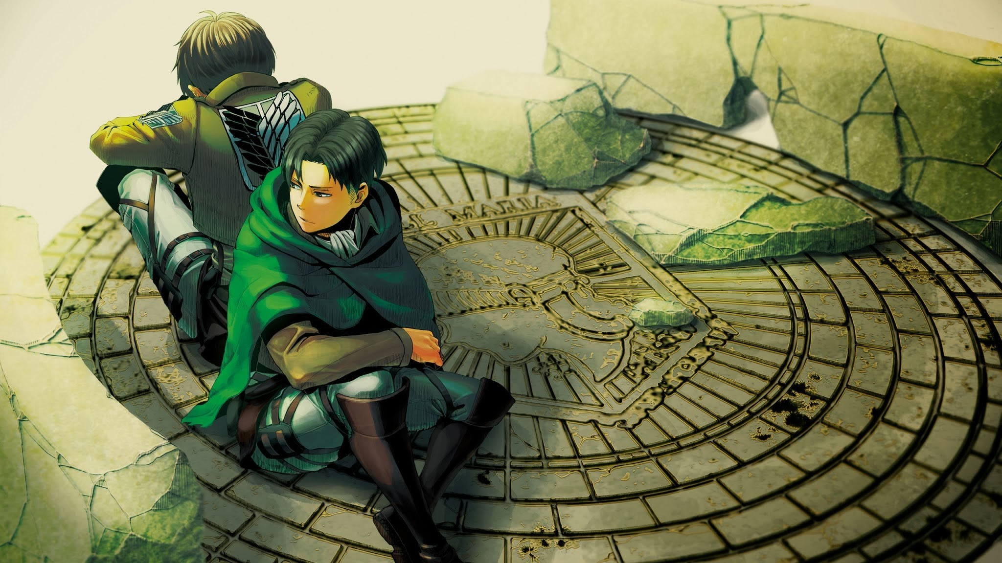 Levi Ackerman, L'attacco dei giganti, Mosaico, Full HD, sfondo Windows 11