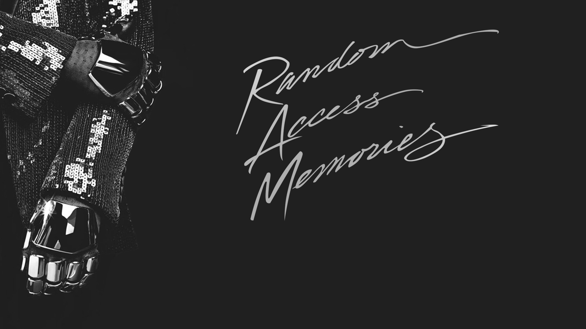 Random Access Memories, Daft Punk, Guanto, Bianco e nero, Full HD, sfondo per PC e portatile