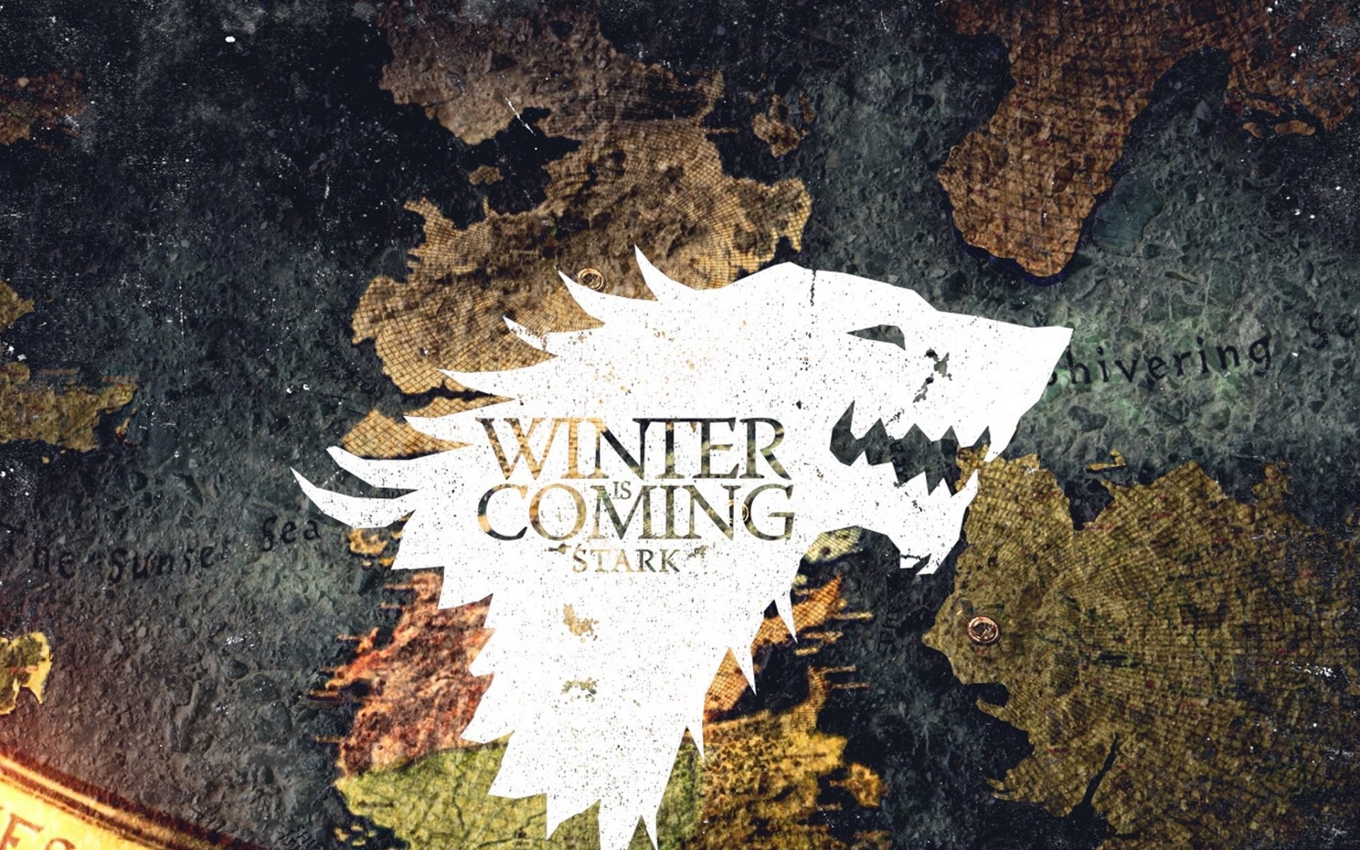 Metalupo, Casa Stark, Winter Is Coming, Mappa, Il Trono di Spade, sfondo desktop 1920x1200