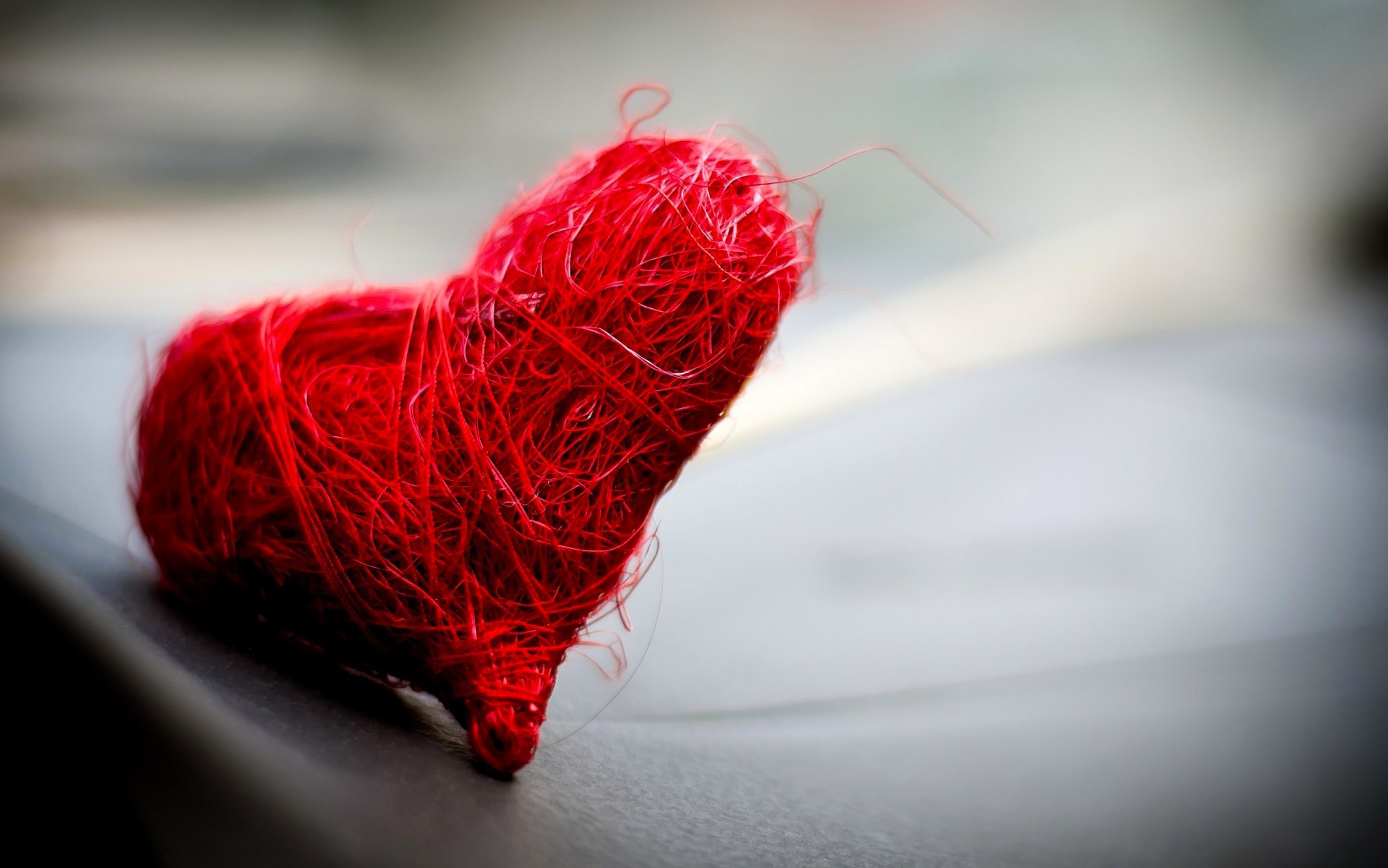 Cuore di fili, Rosso, Macro, Full HD, sfondo per PC e portatile