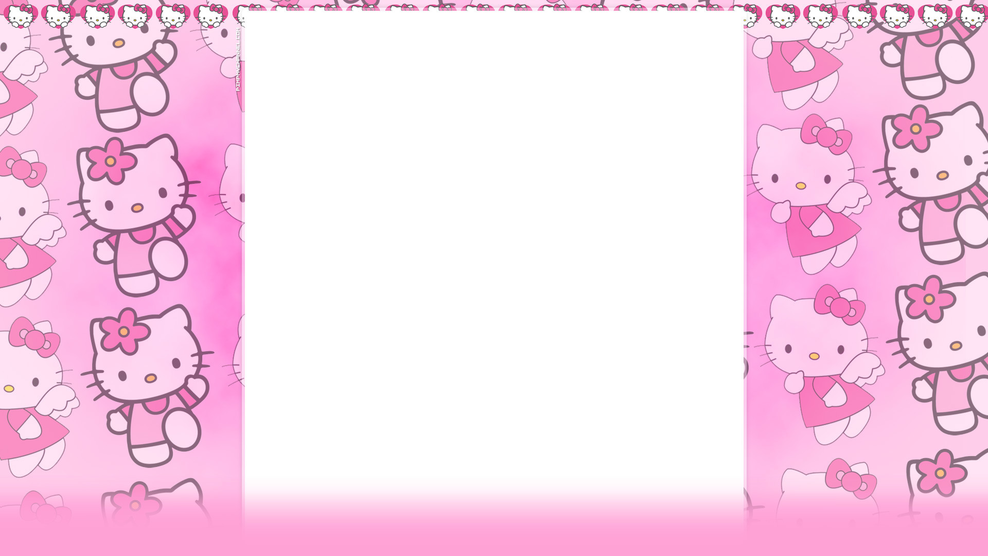Hello Kitty, Cornice, Motivo ripetuto, Rosa, Spazio per foto, 16:9 Full HD, wallpaper widescreen