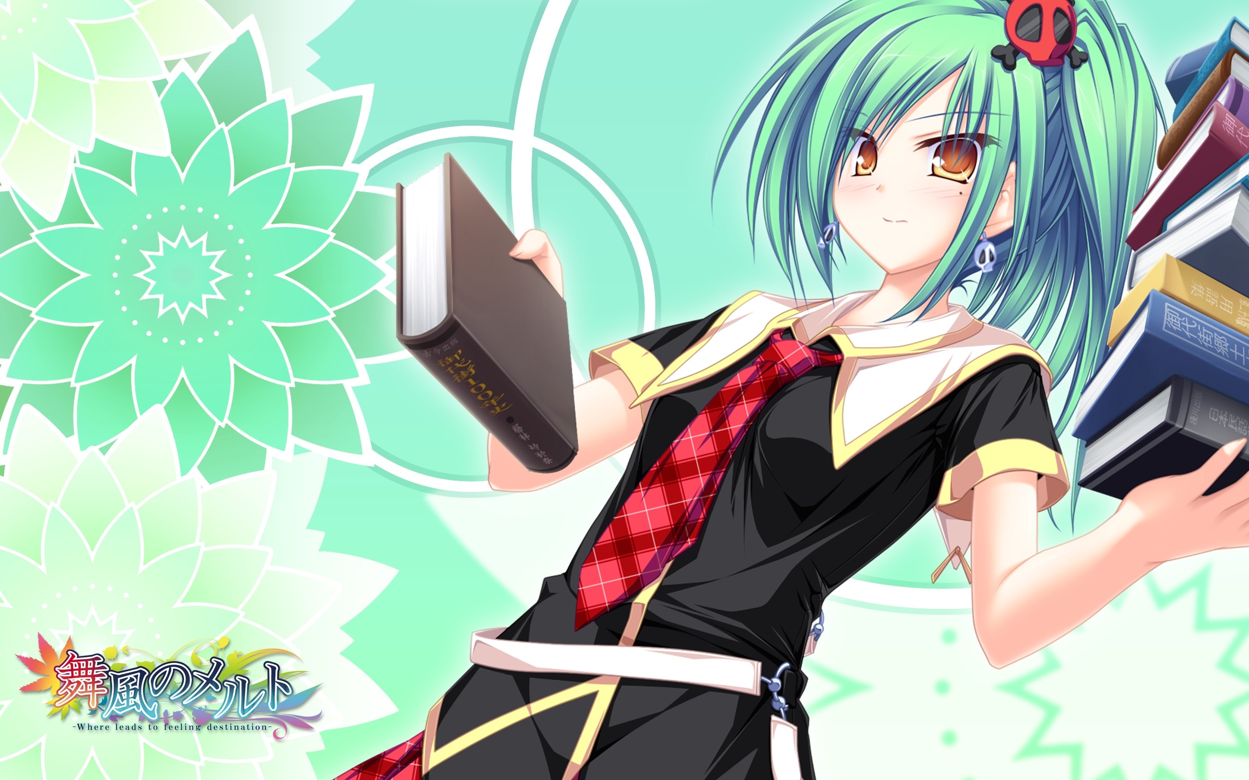 Ragazza anime, Libri, Capelli verdi, Anime, 2K, wallpaper per computer
