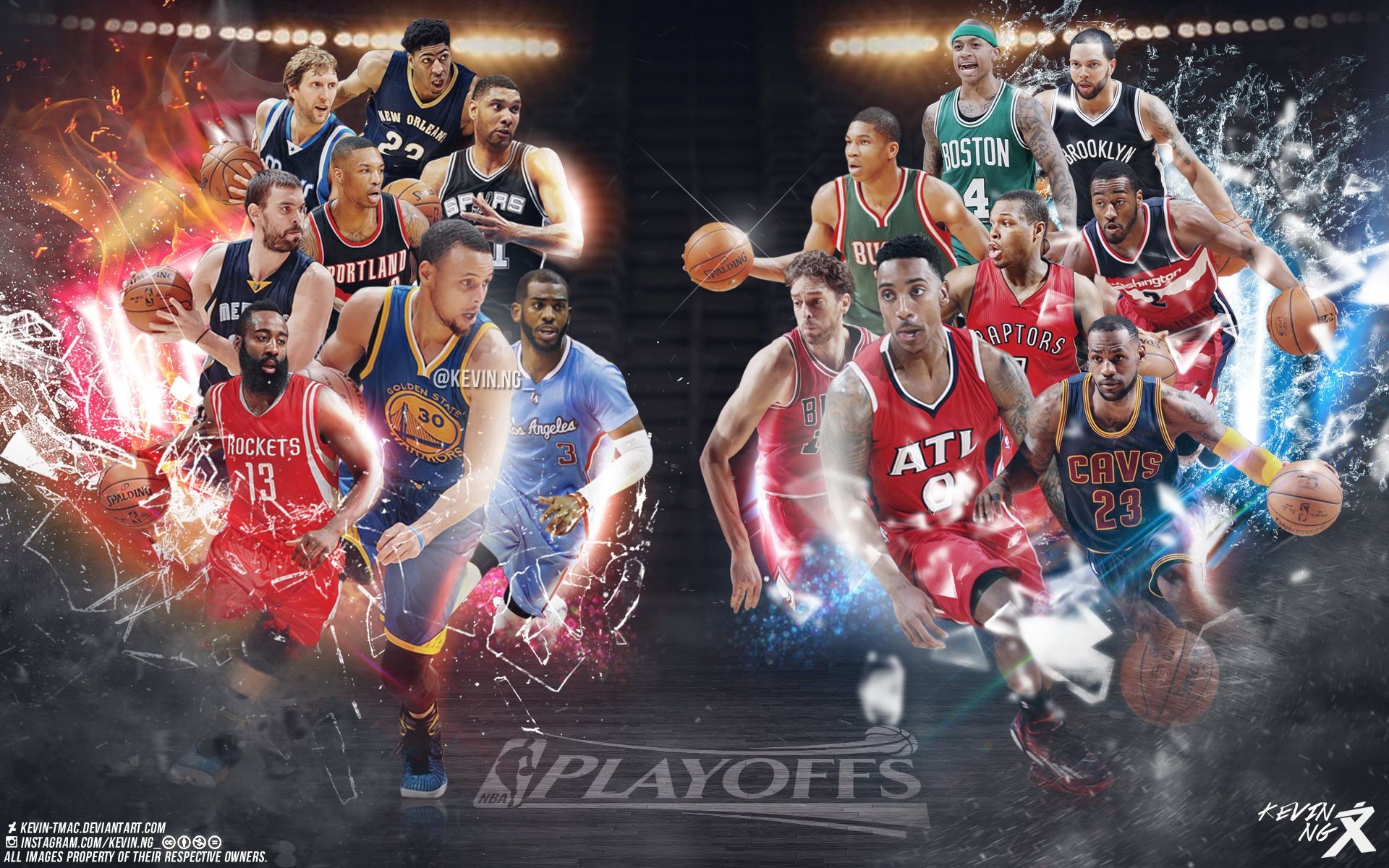 NBA Playoffs, Stephen Curry, James Harden, Pallacanestro, Full HD, wallpaper per PC