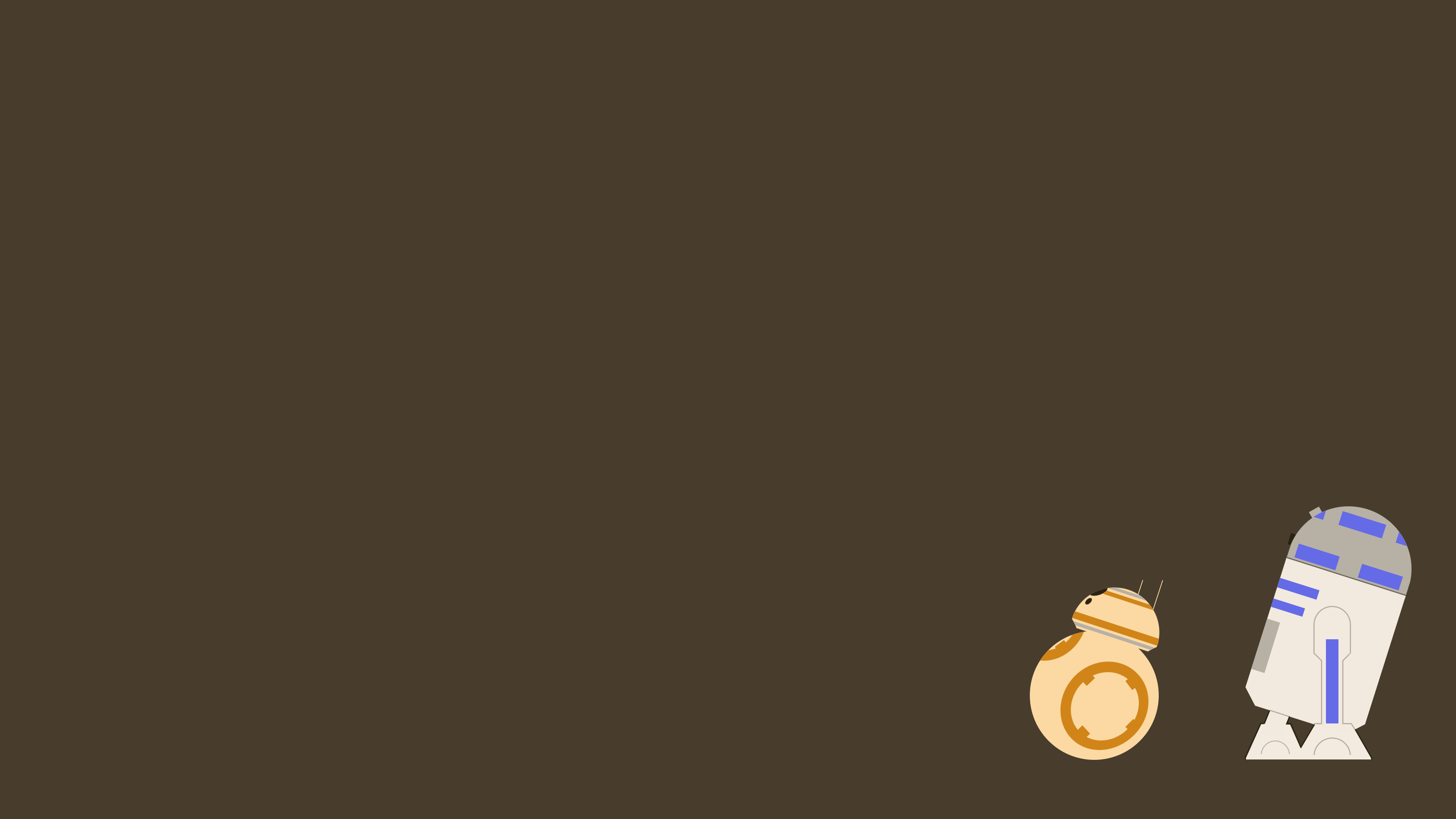 BB-8, R2-D2, Star Wars, Minimalista, 4K, wallpaper per portatile
