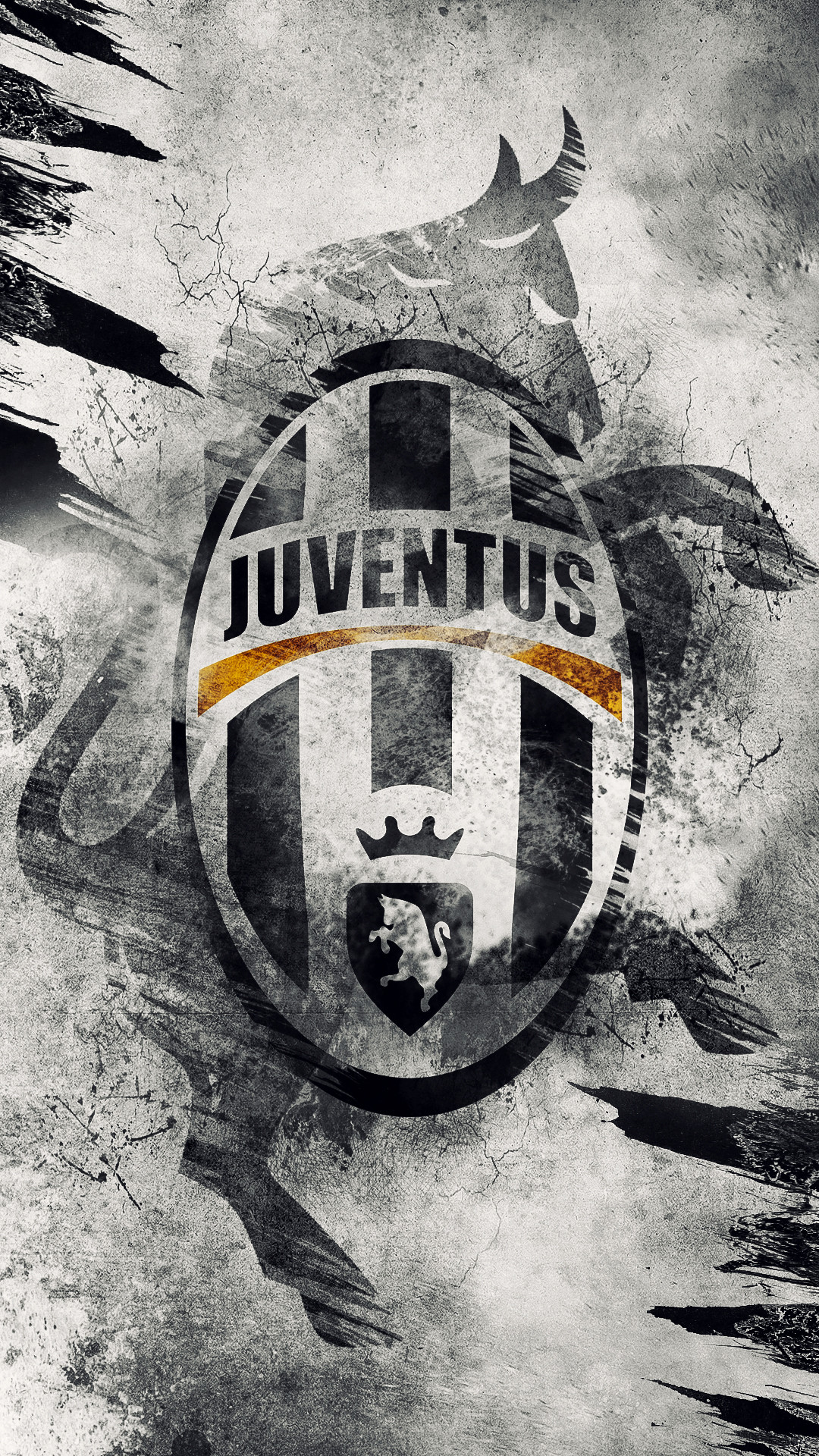 Stemma della Juventus, Juventus, Grunge, Toni grigi, Full HD, sfondo per iPhone e Android